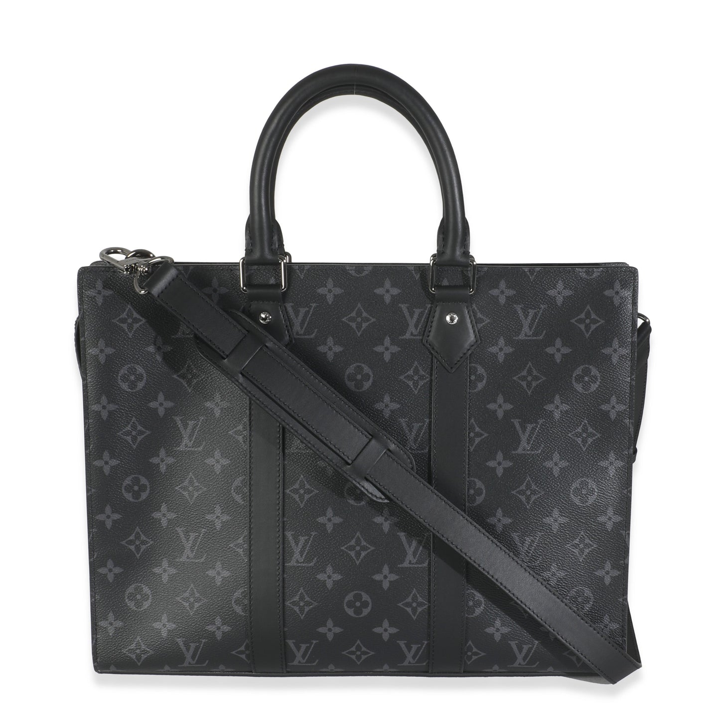 Luxury Women's Tote Bag | Louis Vuitton Monogram Eclipse Canvas Sac Plat Horizontal Zippe