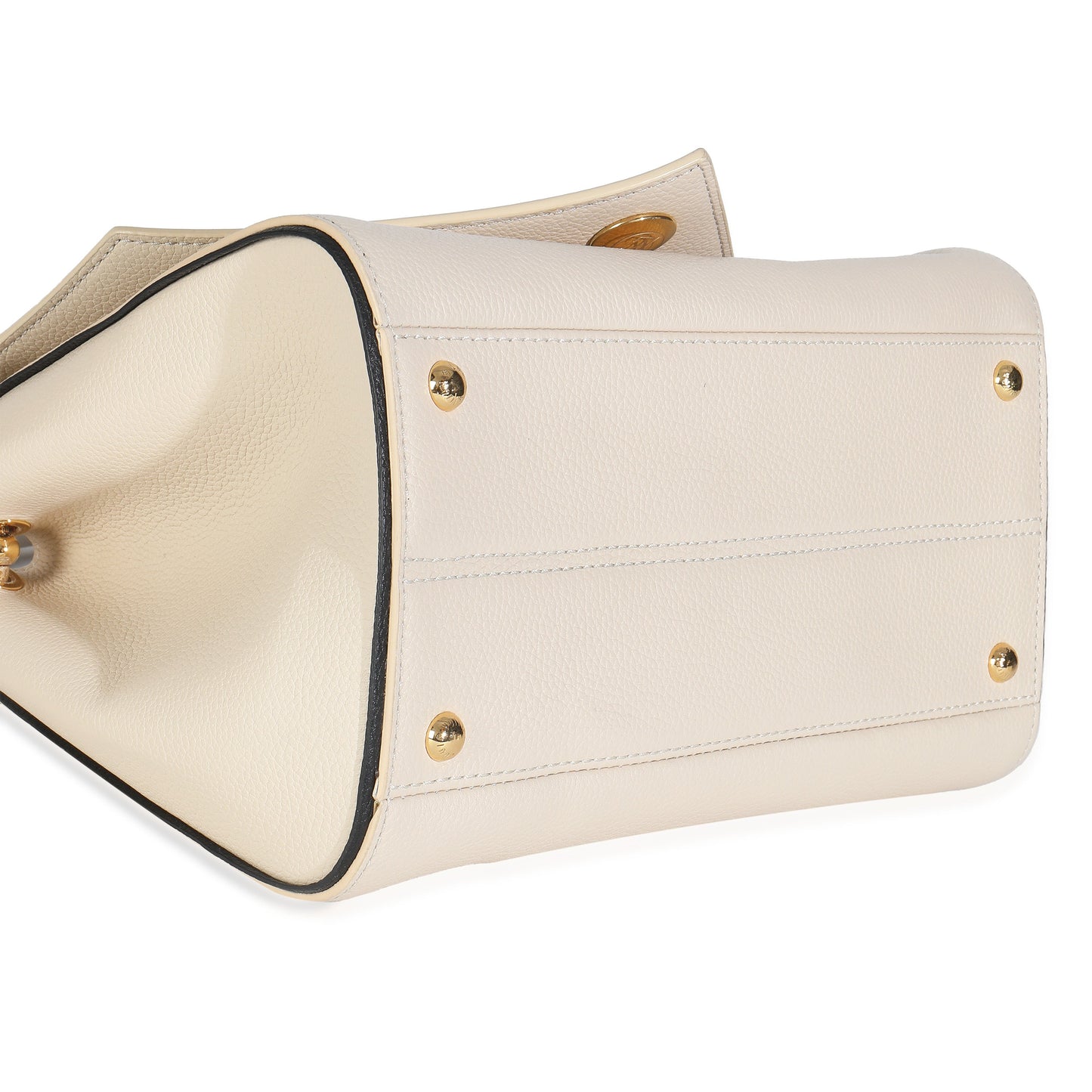 Luxury Women's Tote Bag | Louis Vuitton Cream Grained Calfskin Monogram Canvas Double V Tote