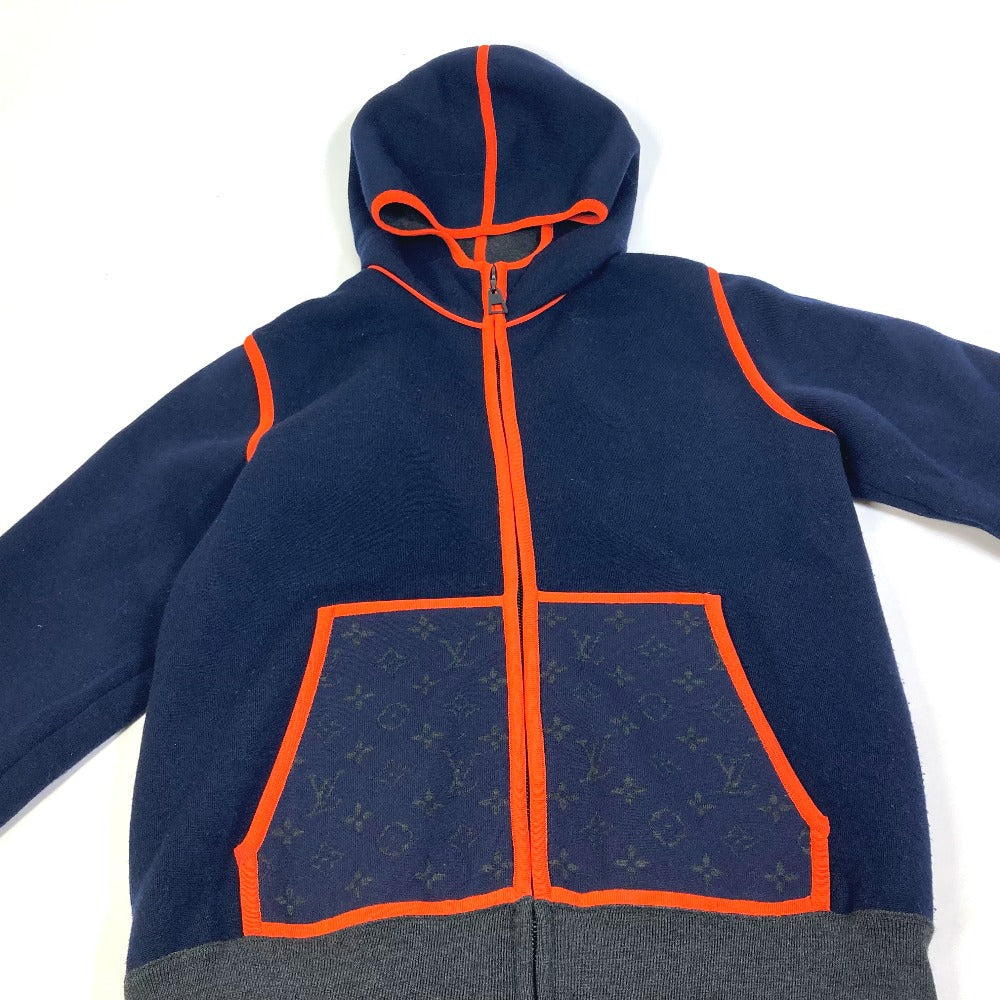 LOUIS VUITTON setup Wool, Potiamide Navy x orange logo tops hoodies sweatshirts Point Monogram Bicolor XS
