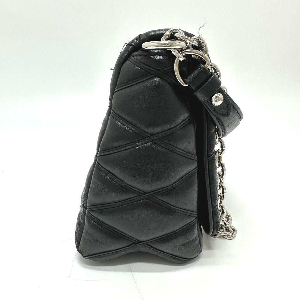 LOUIS VUITTON Shoulder Bag leather black quilting Martage Women