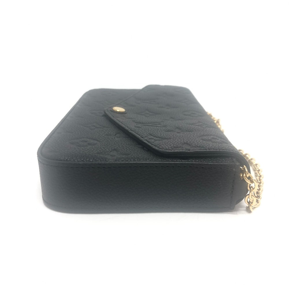 LOUIS VUITTON Shoulder Bag Monogram Ann Platt Leather black Pochette Felice