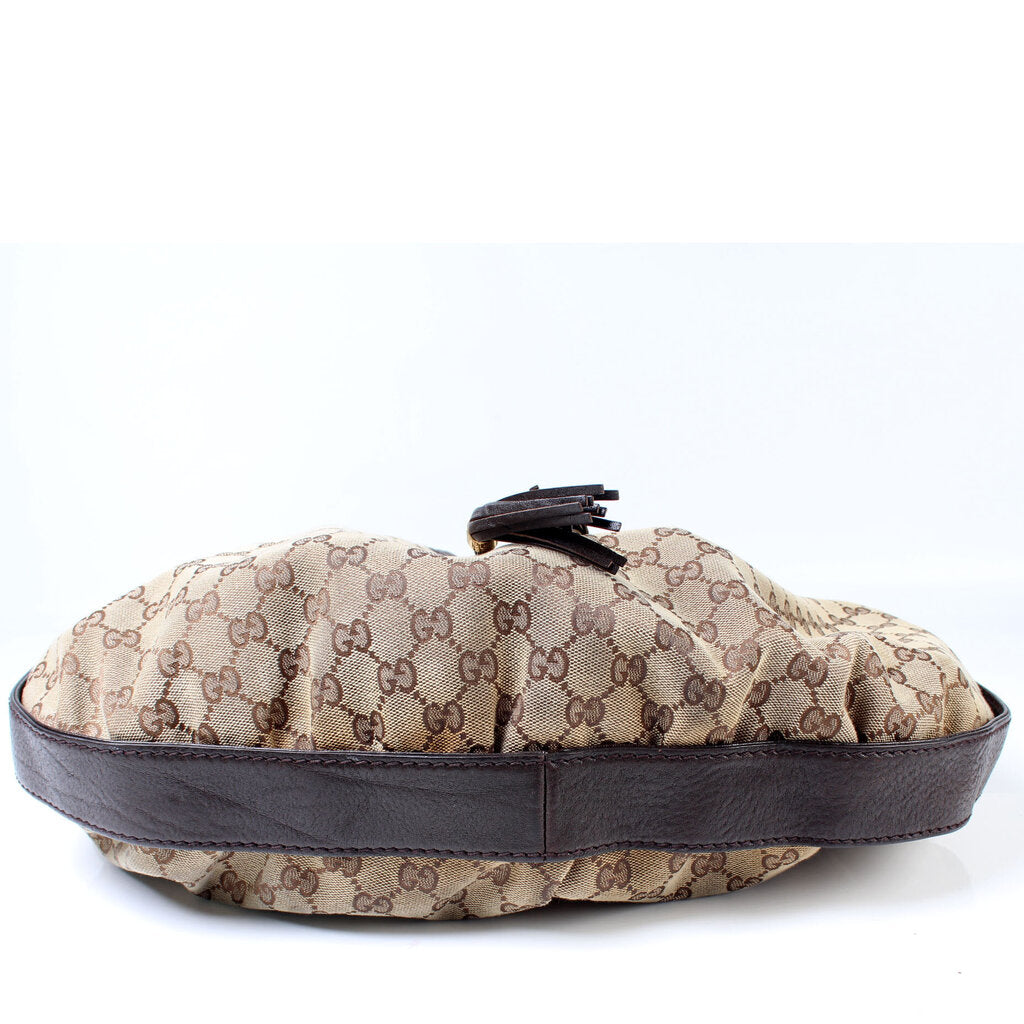 Gucci 223951 Drawstring Canvas Hobo Bag