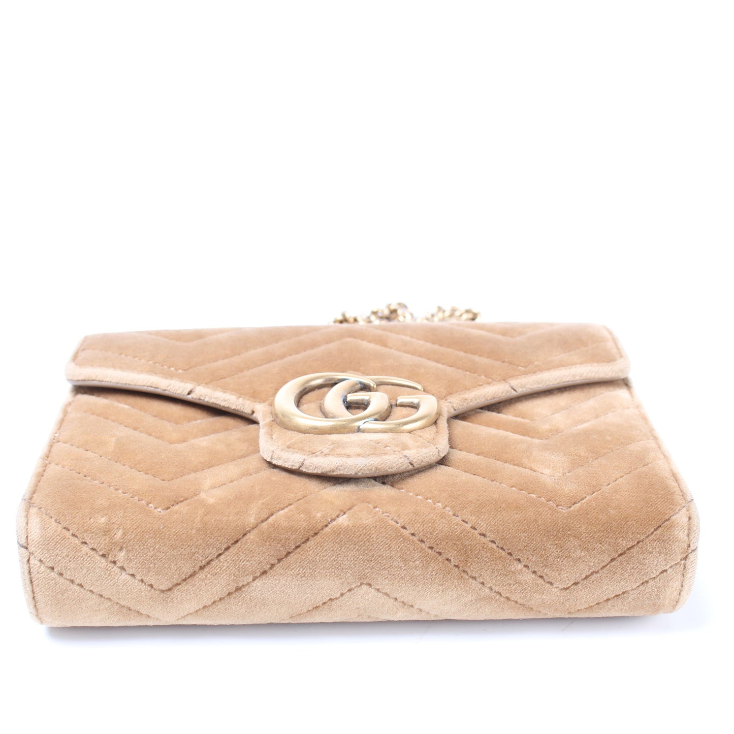 Gucci 474575 Marmont Velvet Chain Wallet Bag