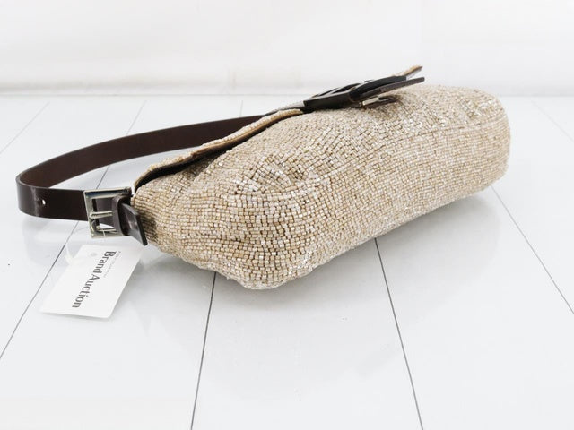 Fendi Baguette Shoulder bag with Cream Beads