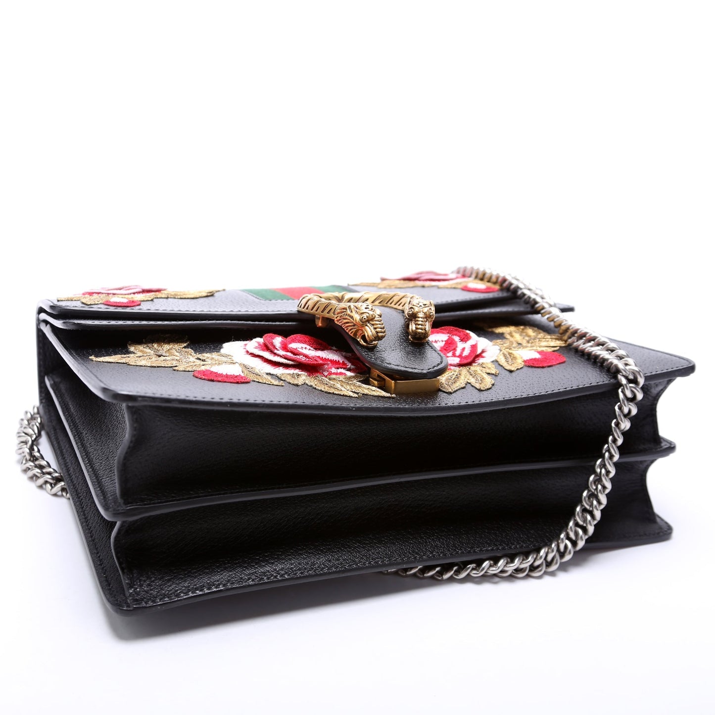Gucci Dionysus Leather Floral Embroidered Shoulder Medium Bag
