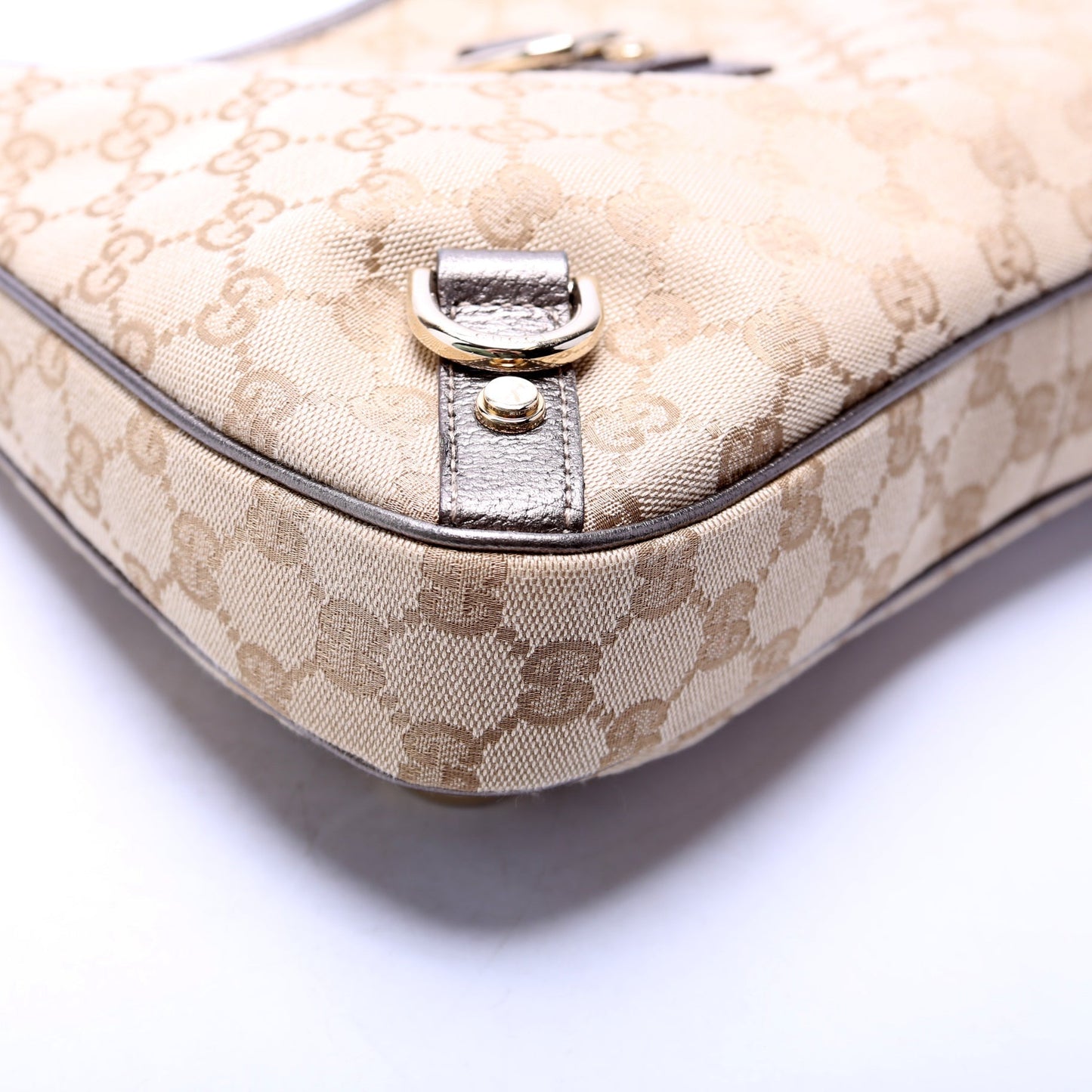 Gucci 130738 GG Canvas Abbey Hobo Small Bag