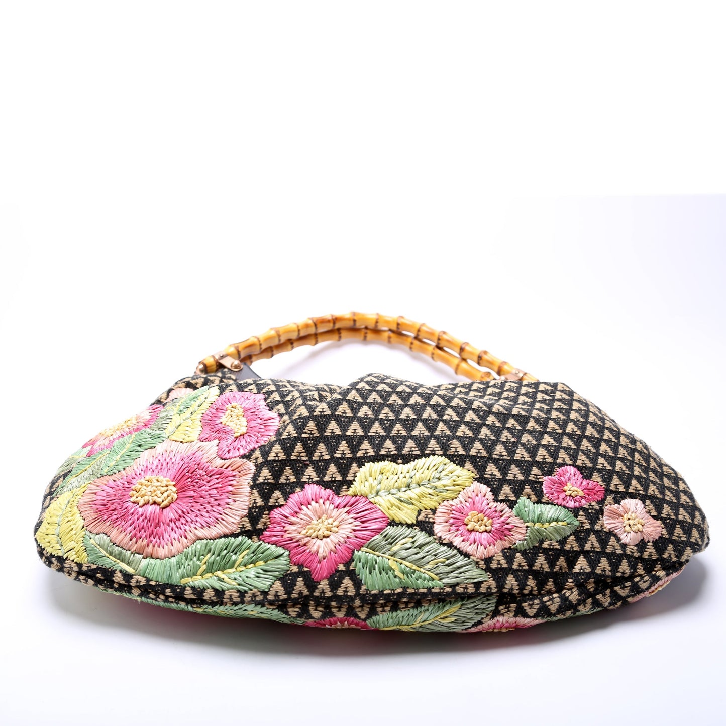 Gucci 125584 Bamboo Raffia Bag