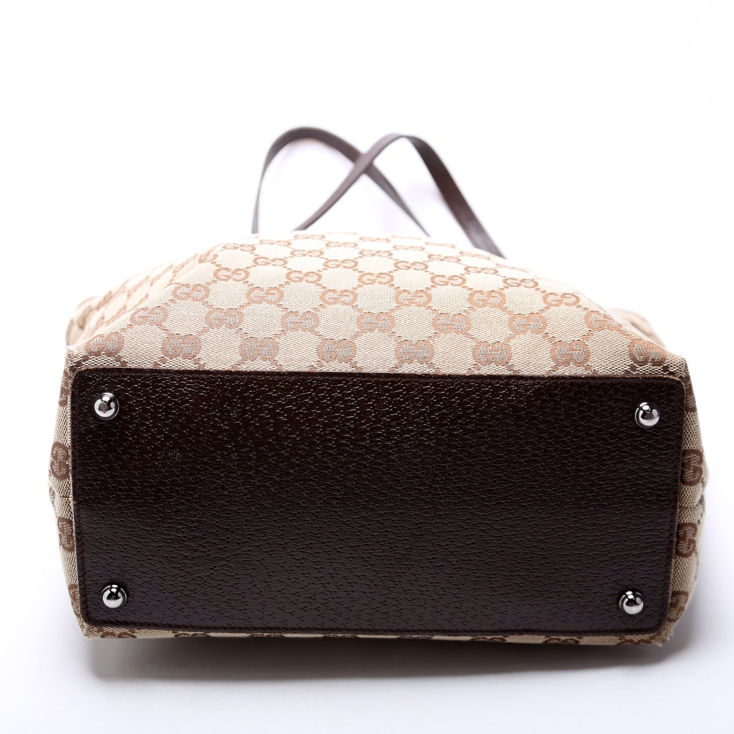 Gucci 120836 GG Canvas Tote Brown Bag