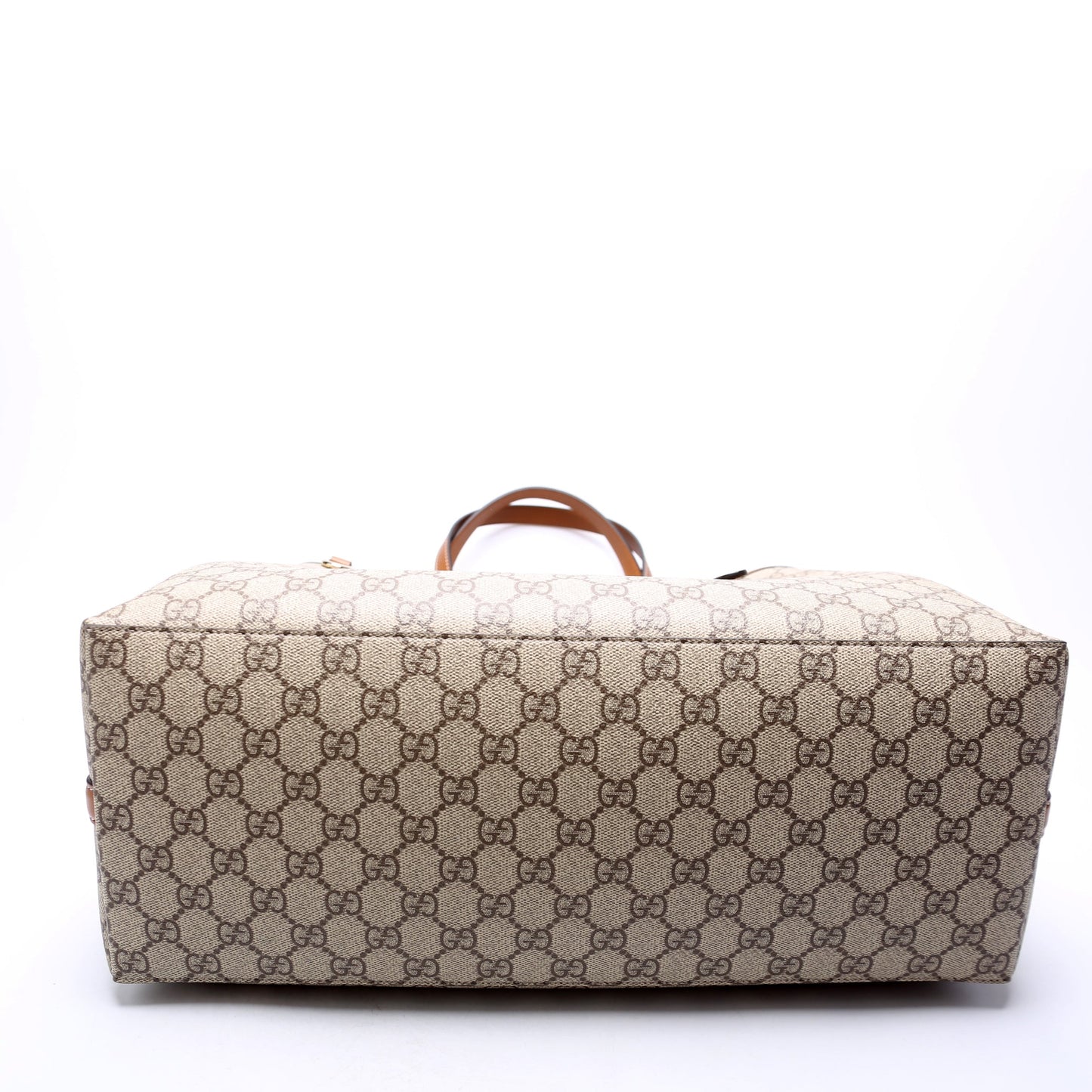 Gucci 815213 GG Supreme Emblem Tote Medium Brown Bag