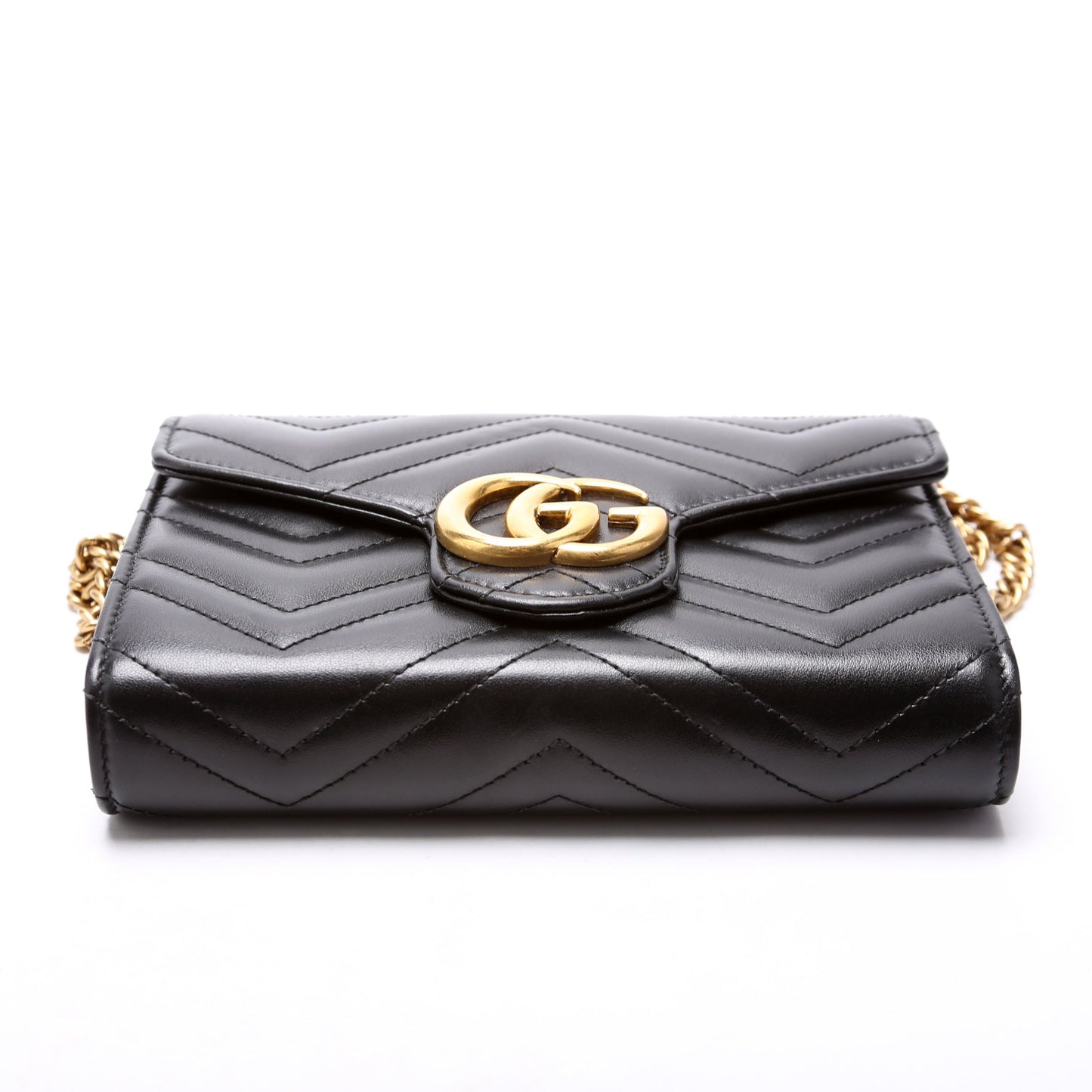 Gucci 474575 Marmont Chain Wallet Black Bag