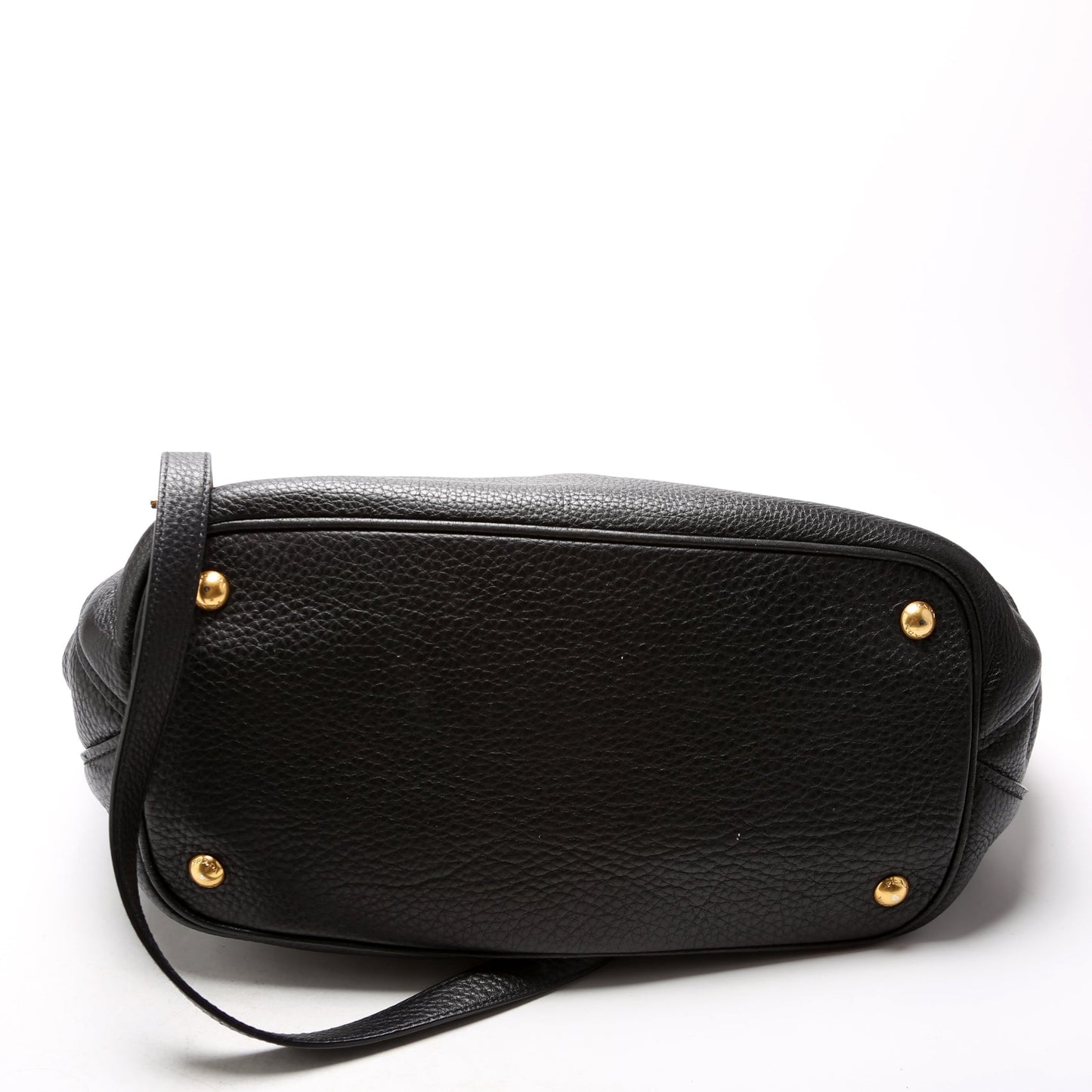 Prada Vitello Daino Top Handle Tote Black Bag