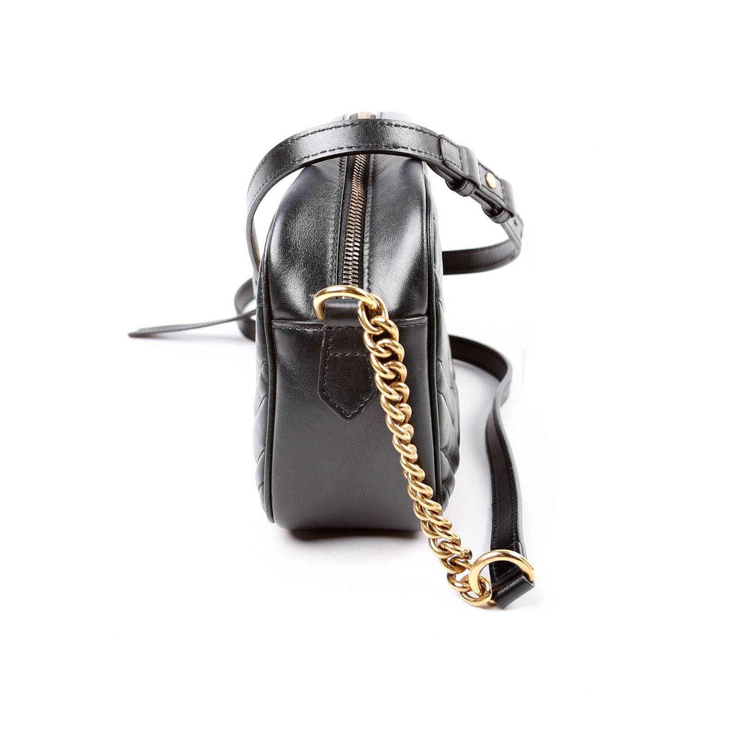 Gucci 447632 Marmont Small Leather Camera Black Bag