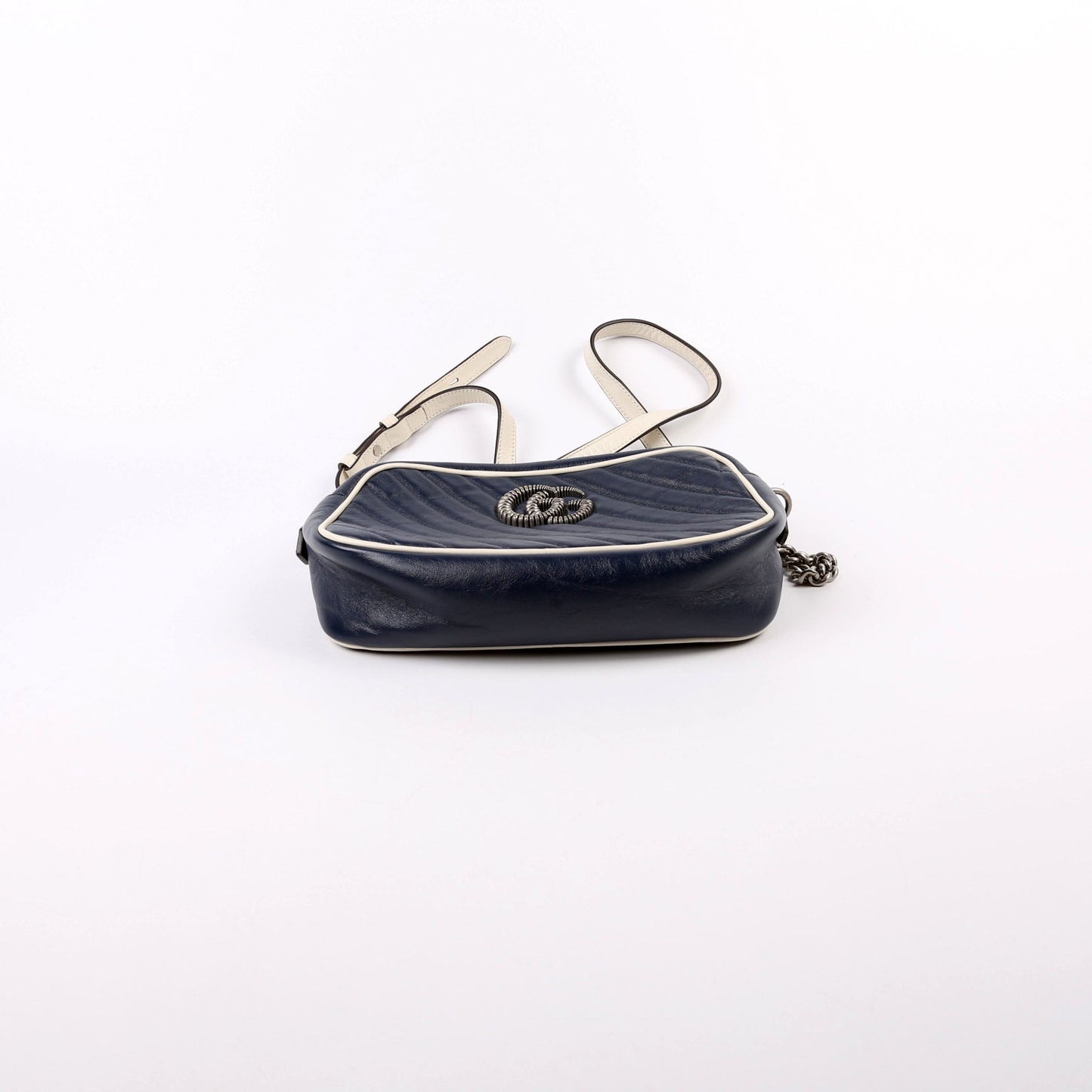 Gucci 447632 Small Leather Camera Blue Bag