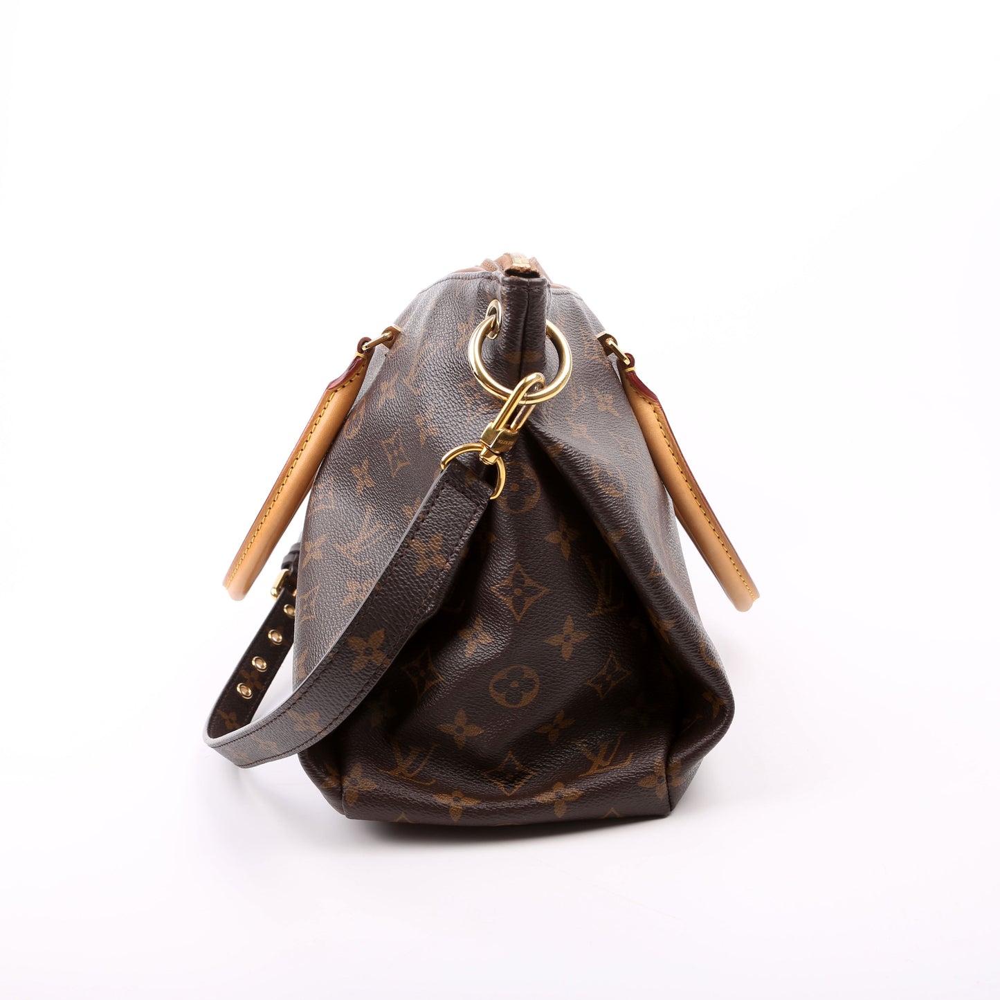 Louis Vuitton Pallas Tote Monogram Canvas Side Brown