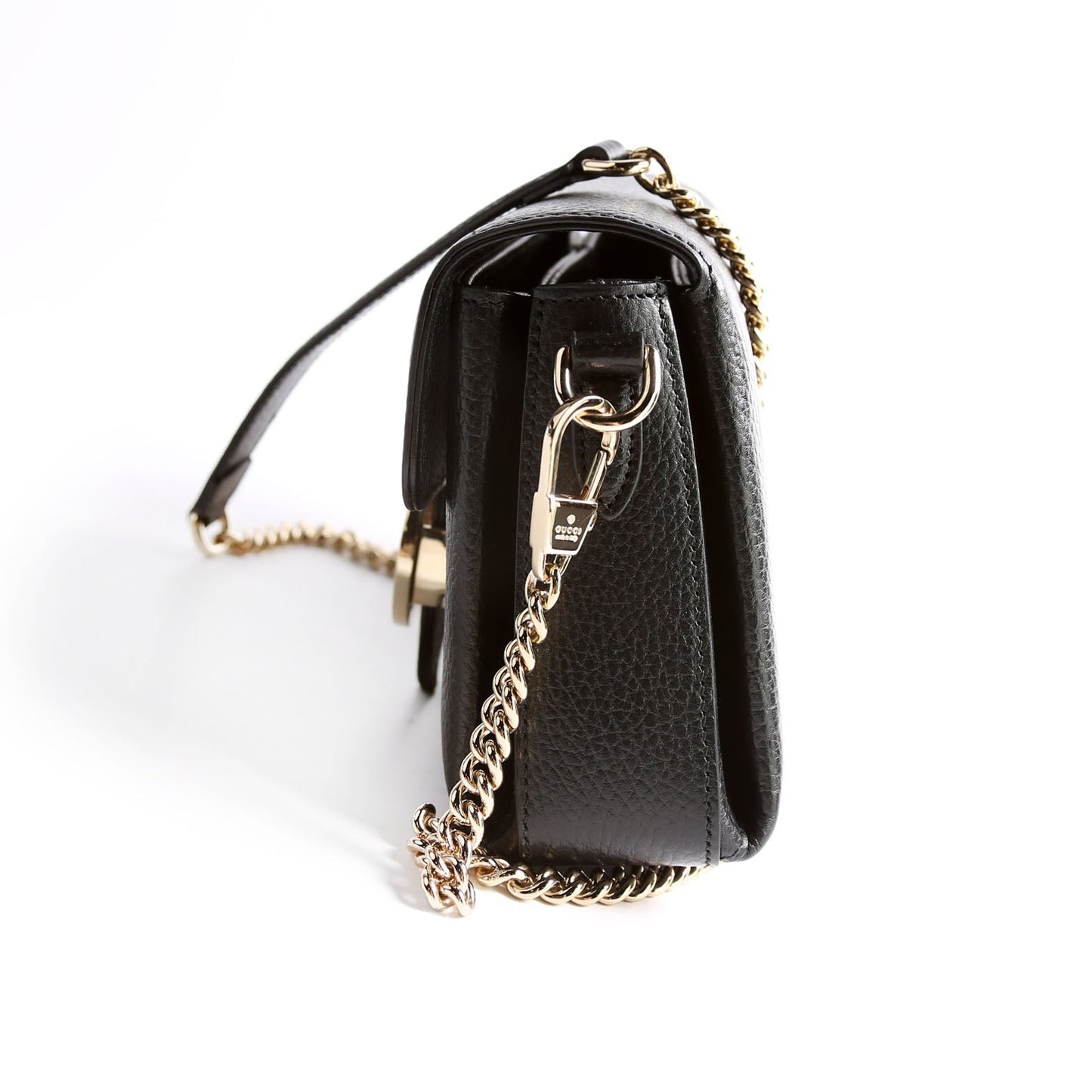 Gucci 607720 Interlocking Small Xbody Black/Gold Bag