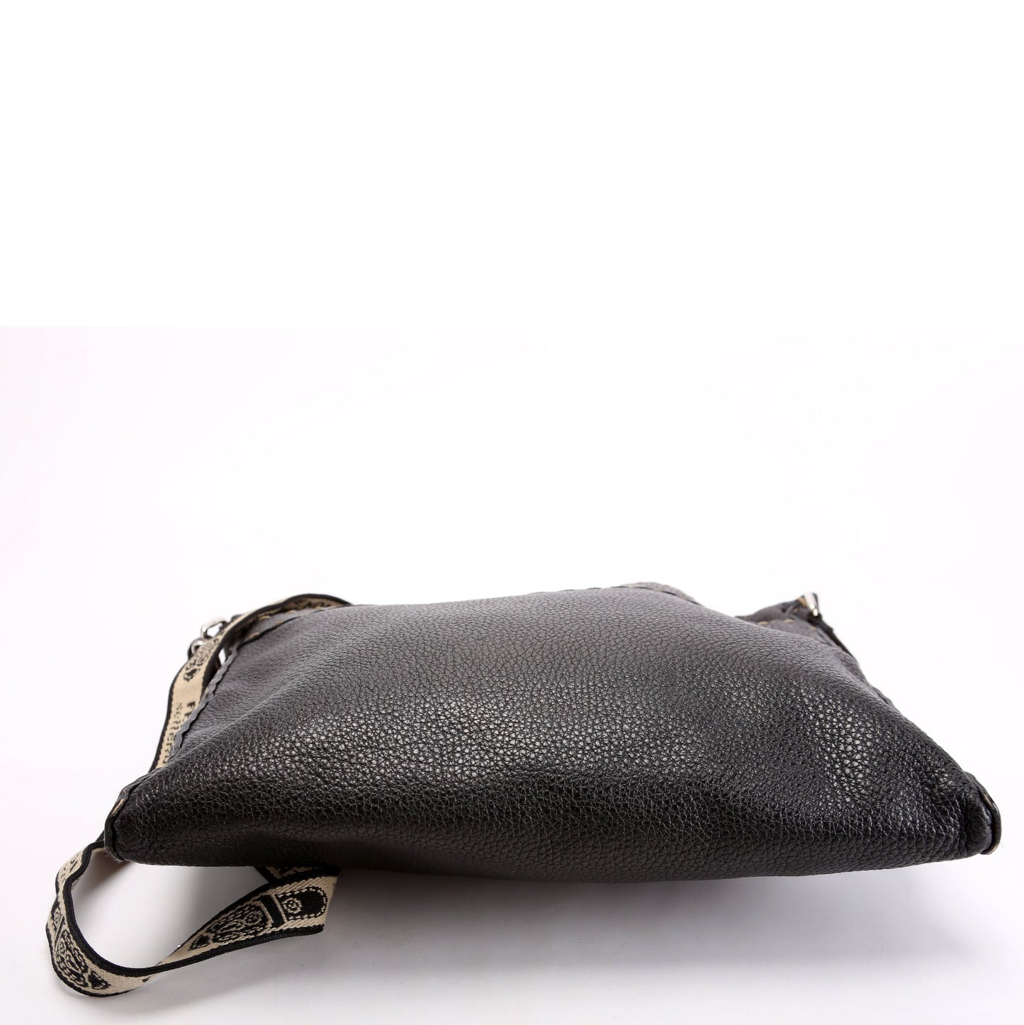 Fendi Cuoio Romano Selleria Messenger Black Bag