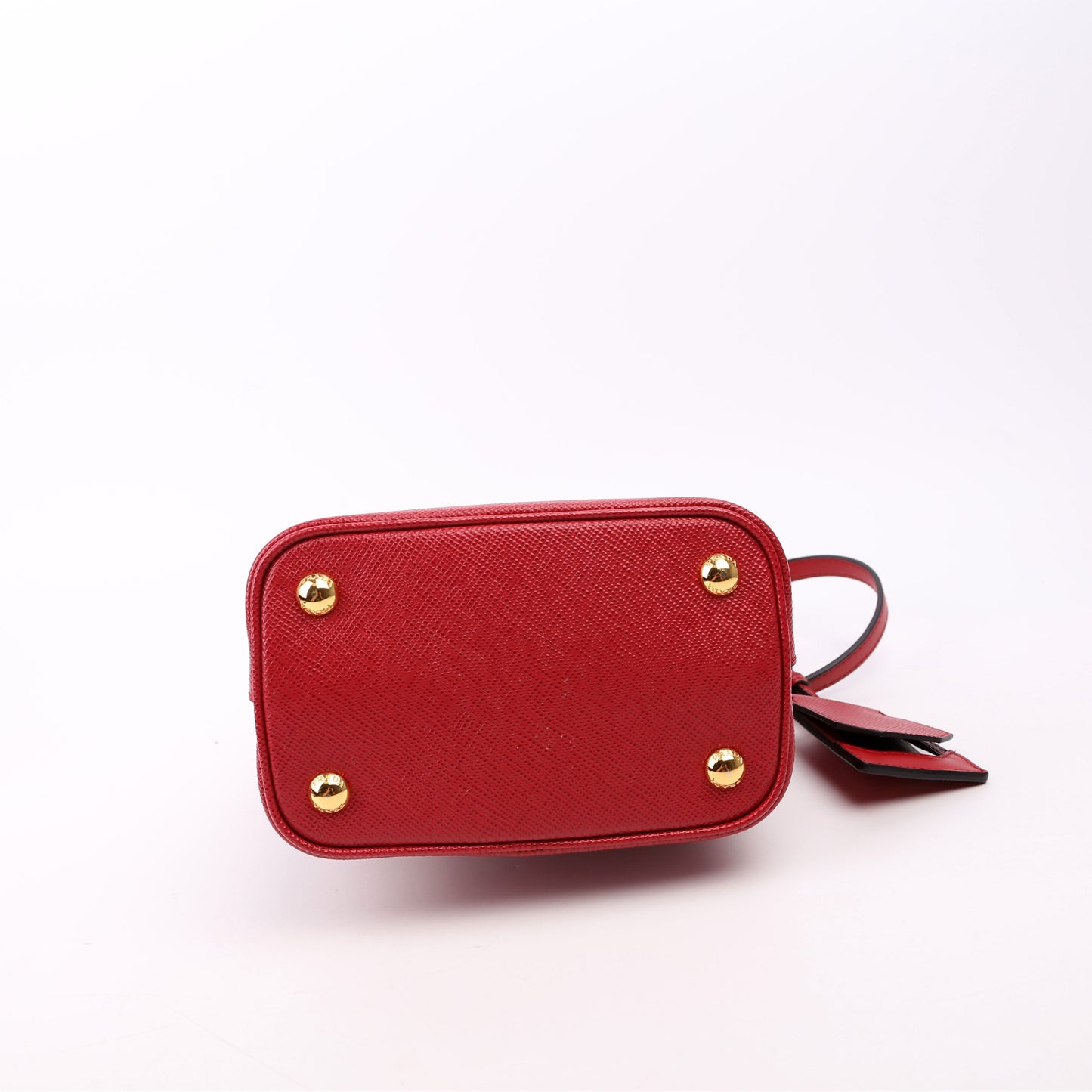 Prada Saffiano Cuir Small Panier Red Bag