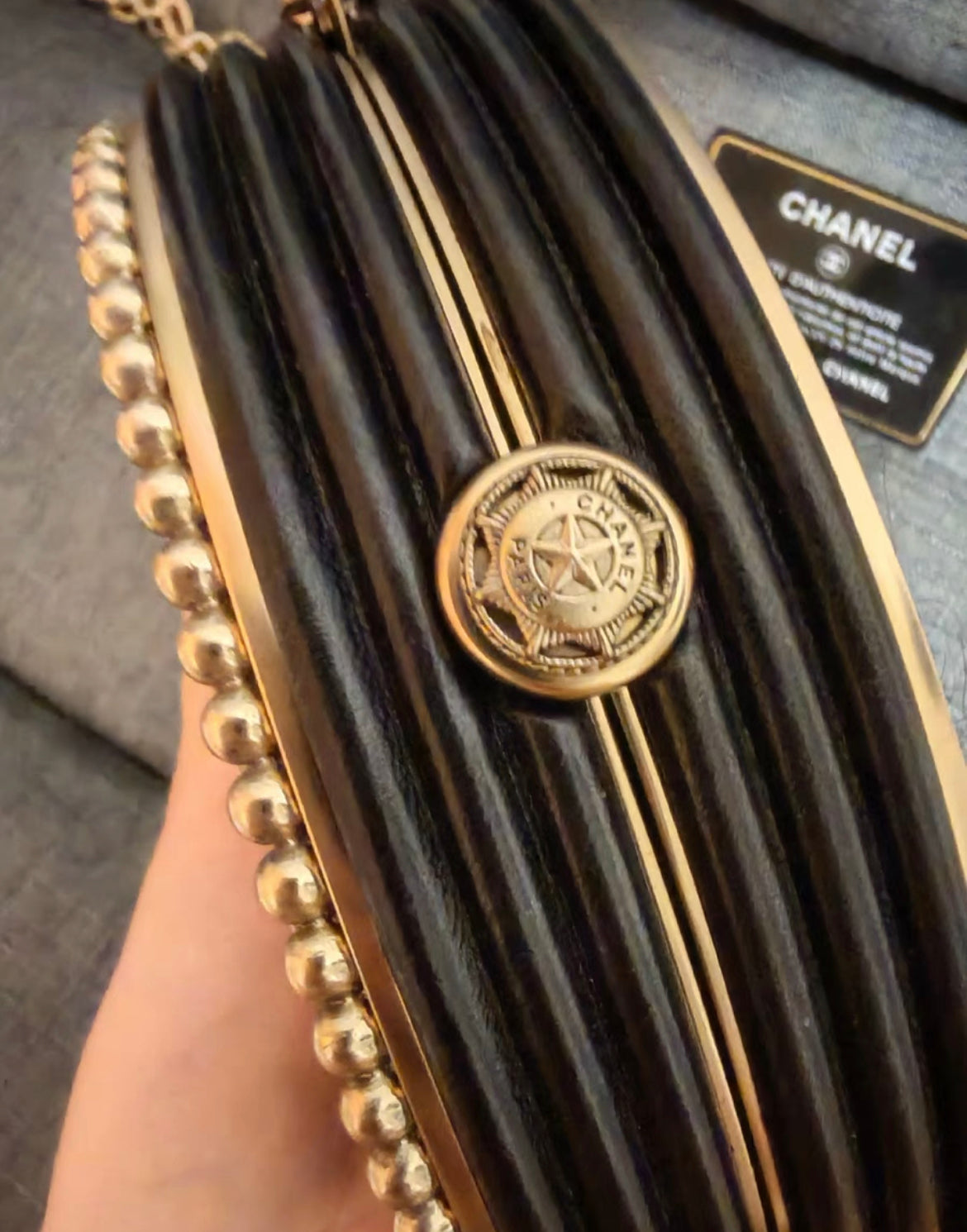 CHANEL 2014 Paris-dallas Minaudière Crossbody Bag In Black