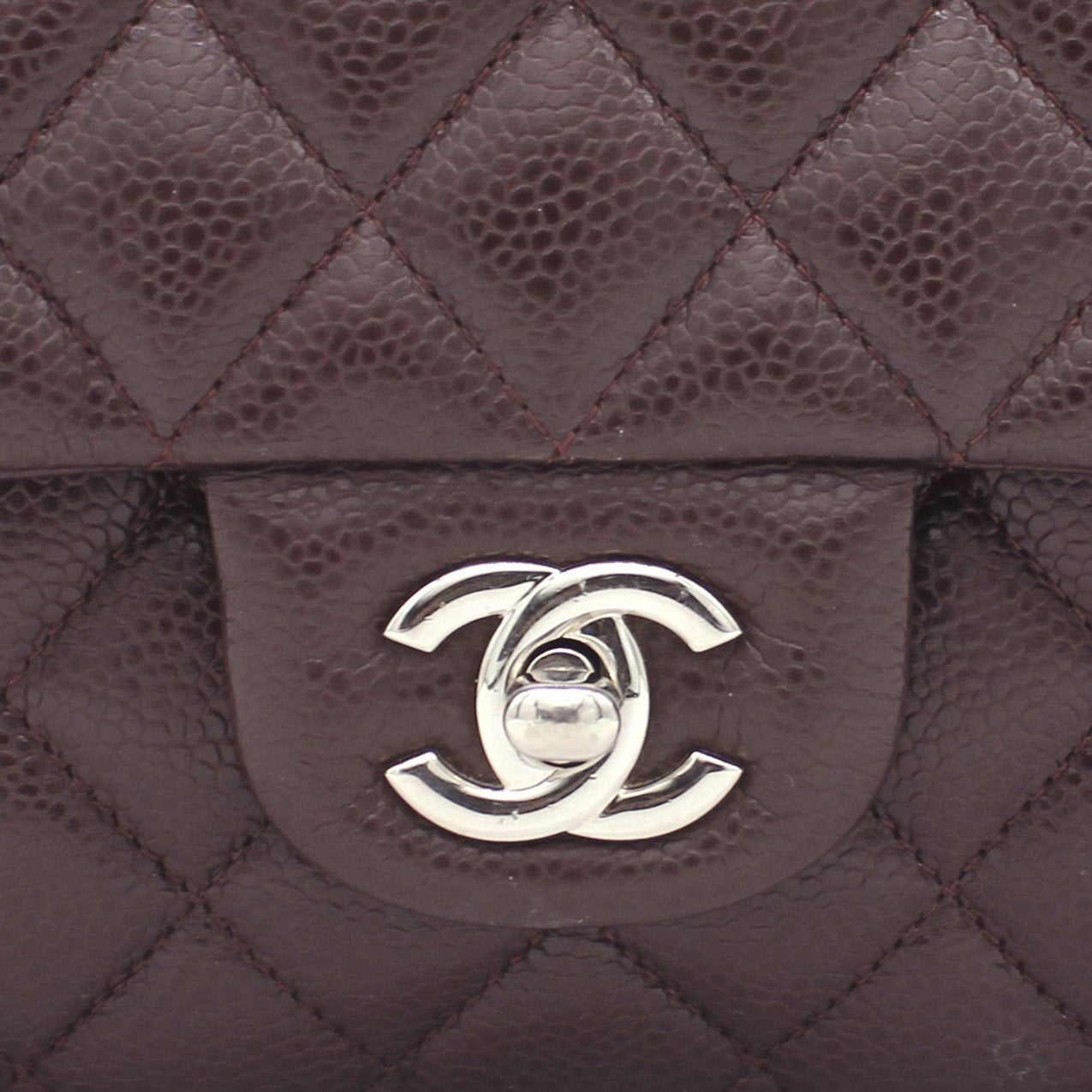 Chanel Burgundy Quilted Caviar Leather Classic Double Flap Bag