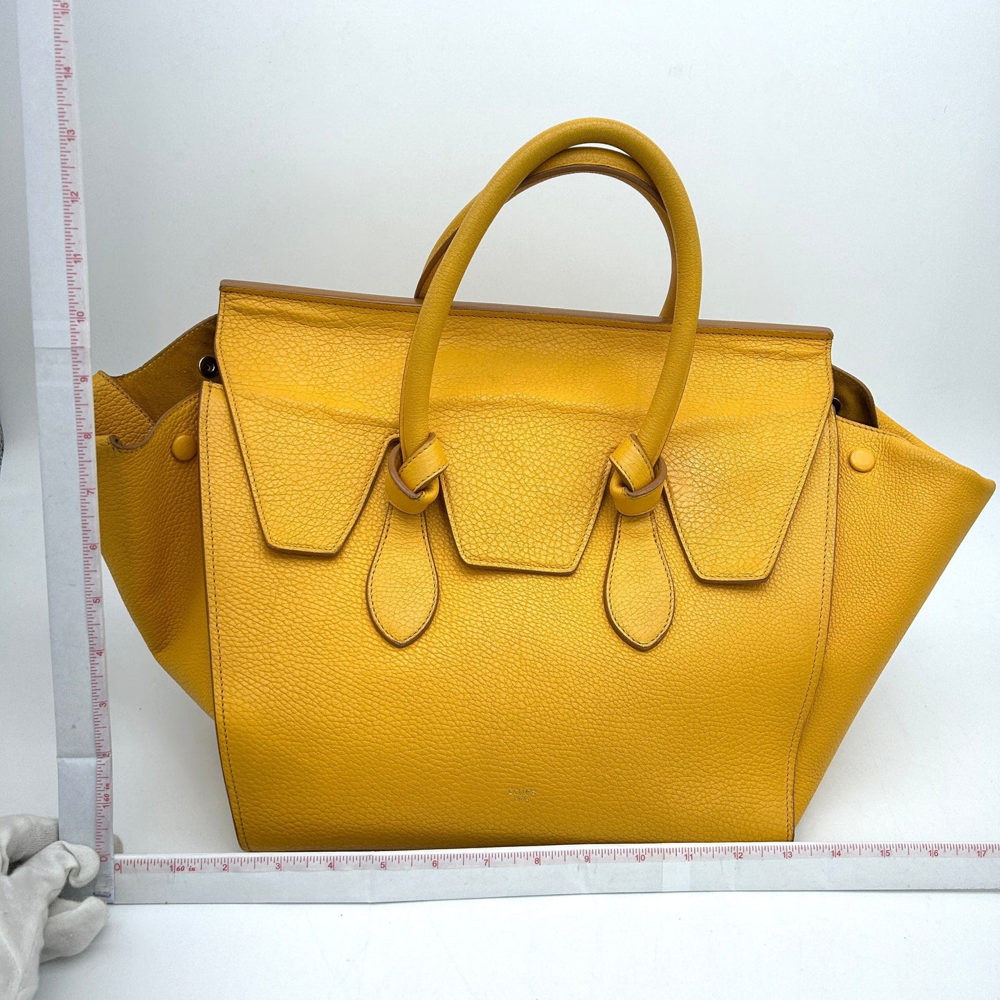 Luxury CELINE Crisped Calfskin Large Tie Knot Tote Saffron LA5230