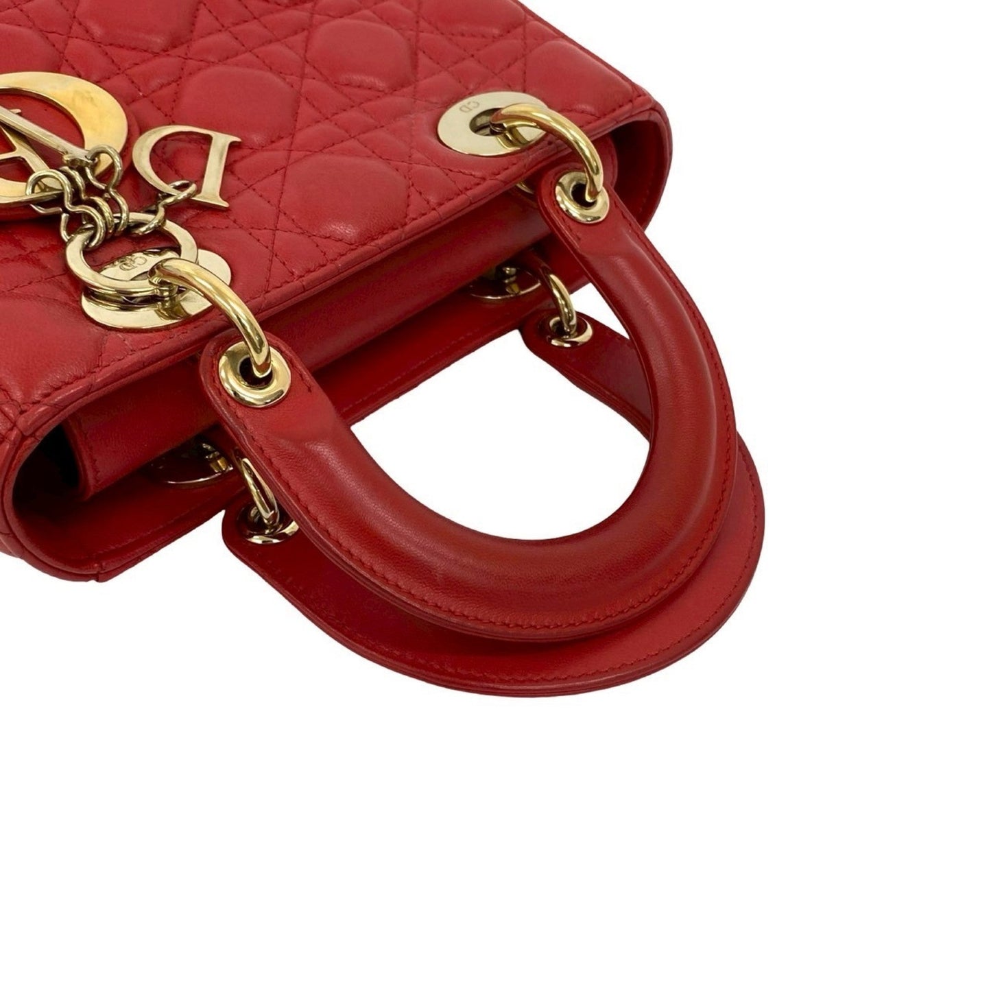Christian Dior Red Color Leather Handbag Shoulder Bag ()