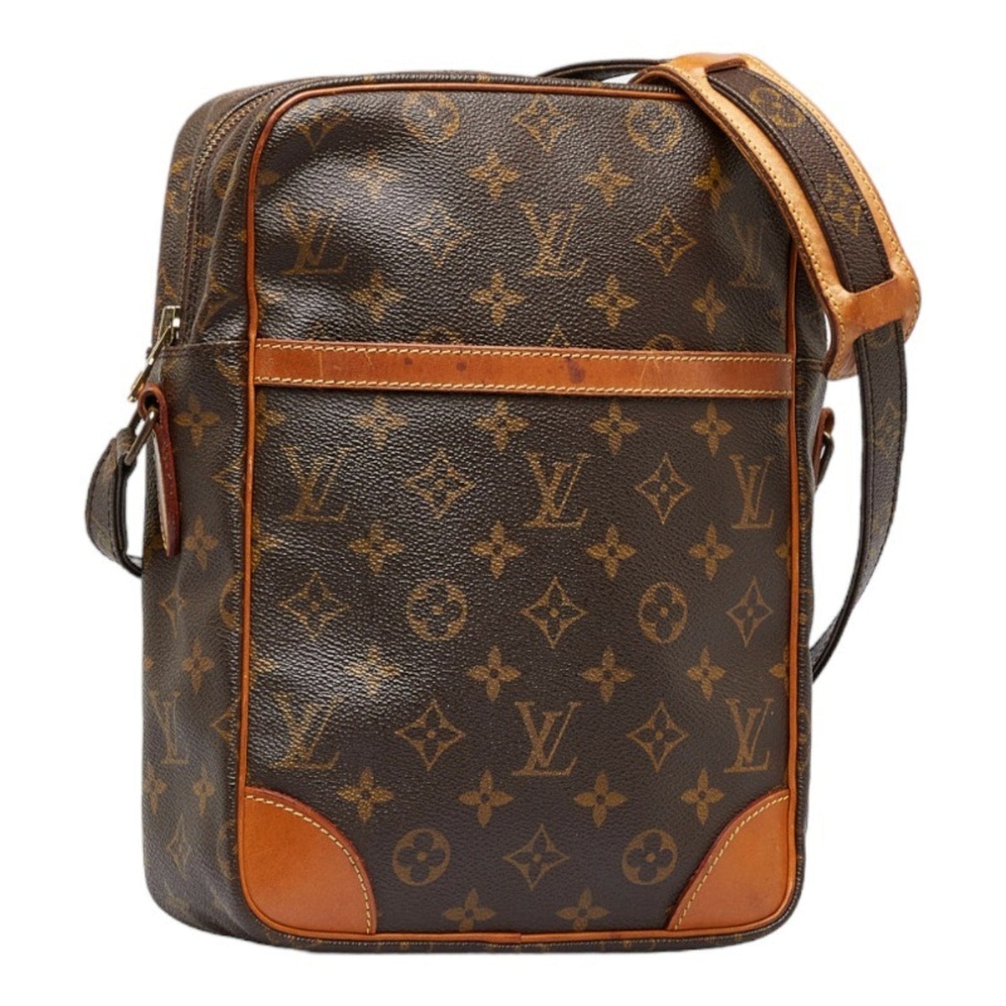 LOUIS VUITTON Monogram Danube GM Shoulder Bag M45262 Brown PVC Leather Ladies