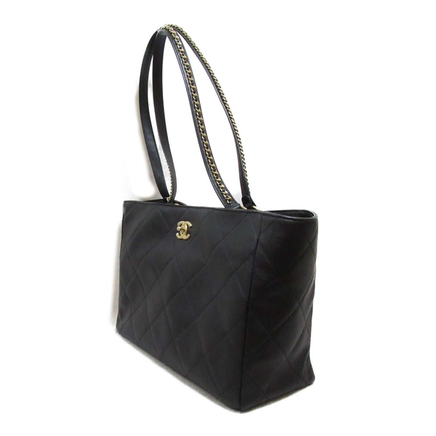 CHANEL Bag Leather Women's Black AS3537