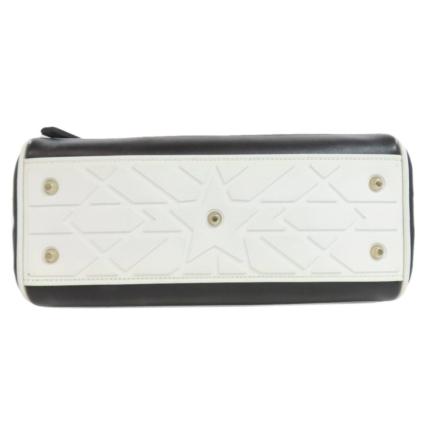 Christian Dior Black White Leather Handbag ()