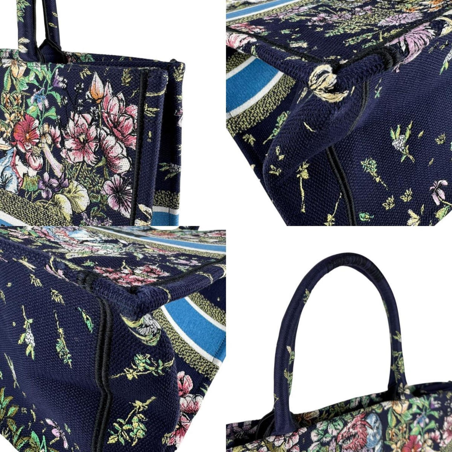 Christian Dior Multi-Color Navy Canvas Shoulder Bag ()