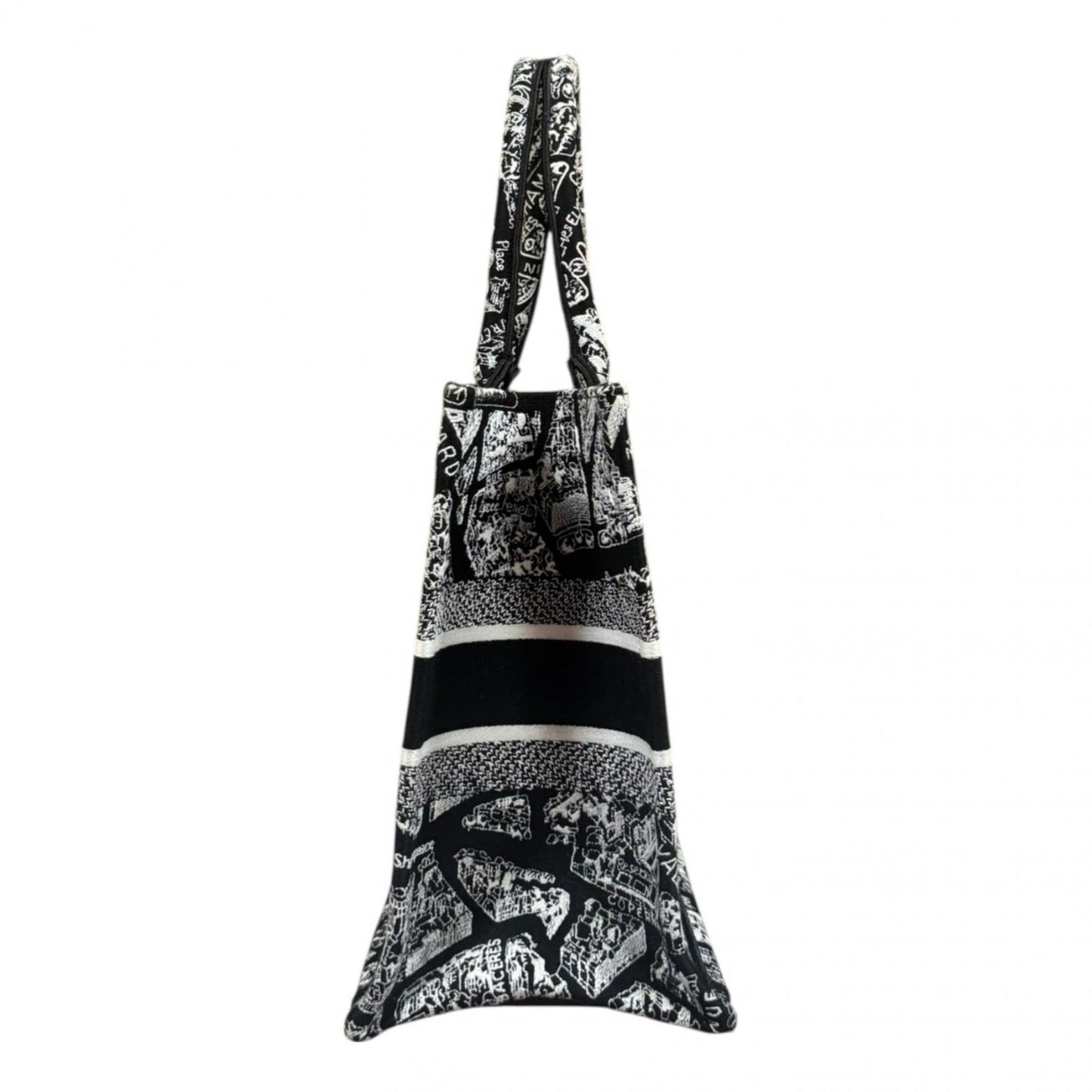 Christian Dior Black White Canvas Tote Bag ()
