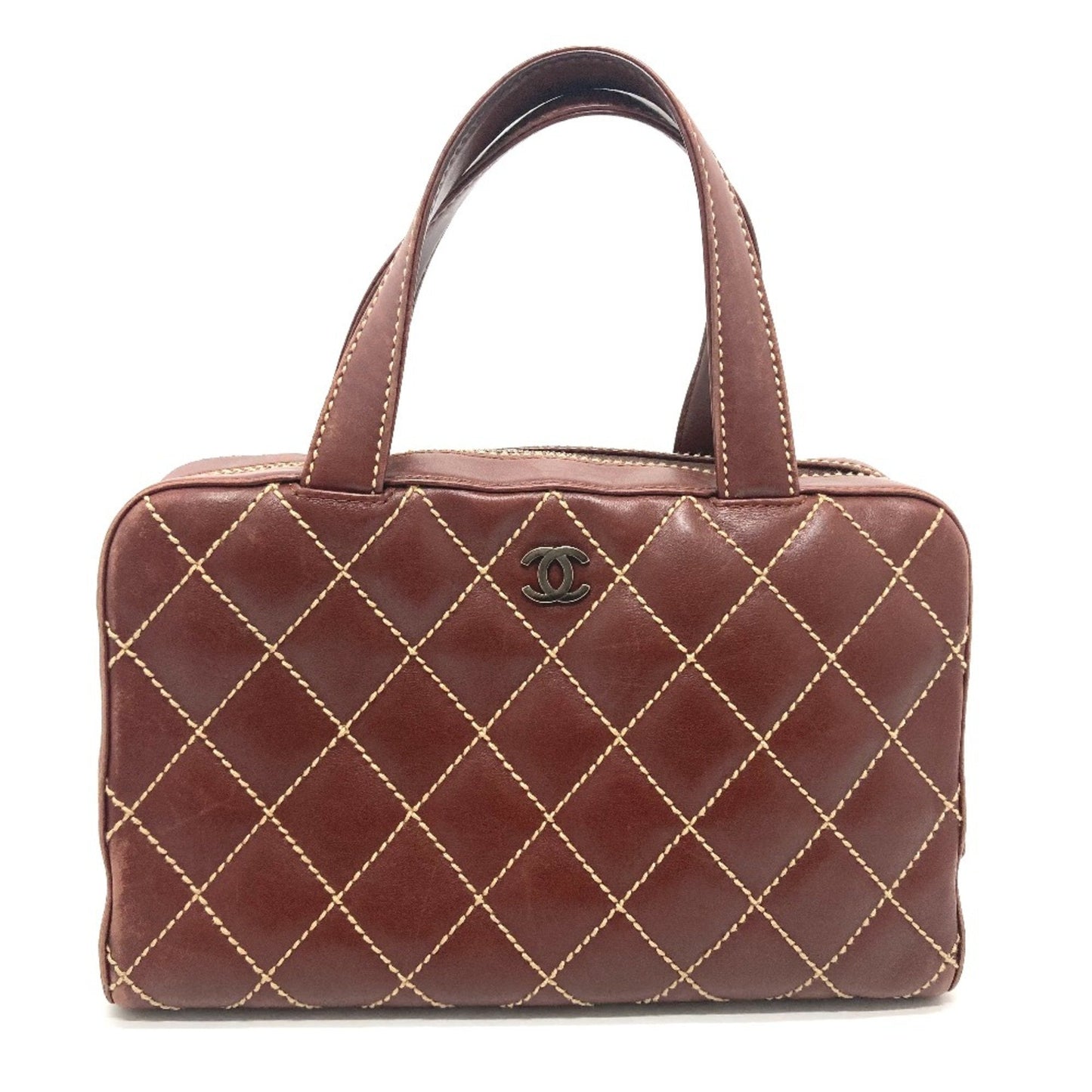 Chanel CC Mark bag Hand Bag Brown SilverHardware