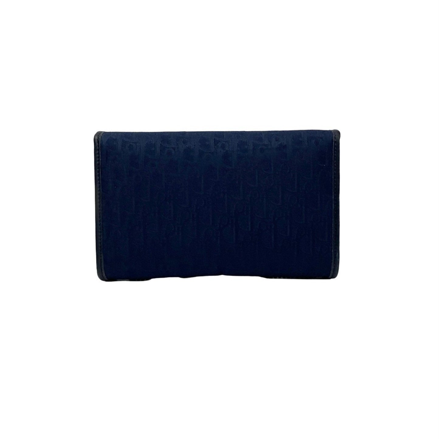 Christian Dior Navy Leather Canvas Shoulder Bag ()