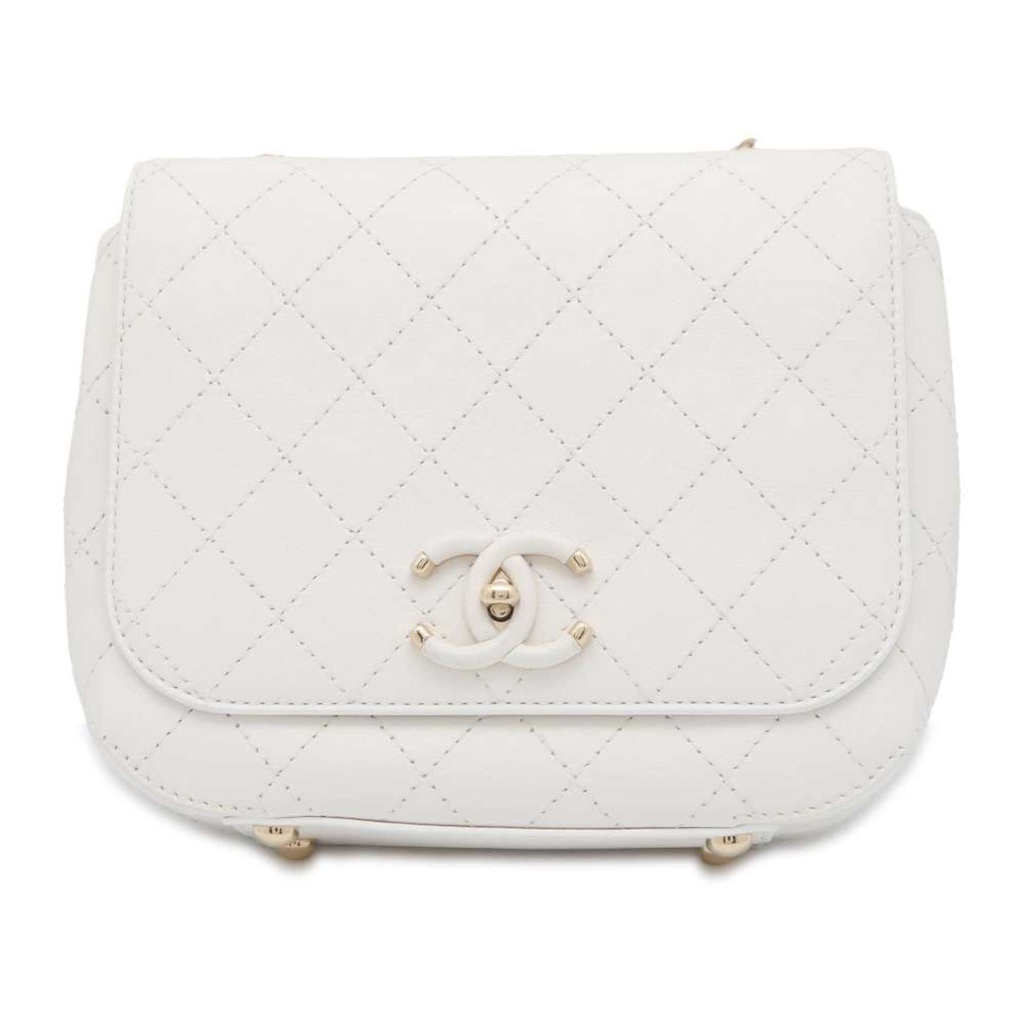 Chanel Chain Shoulder Bag Matelasse Coco Mark CHANEL White