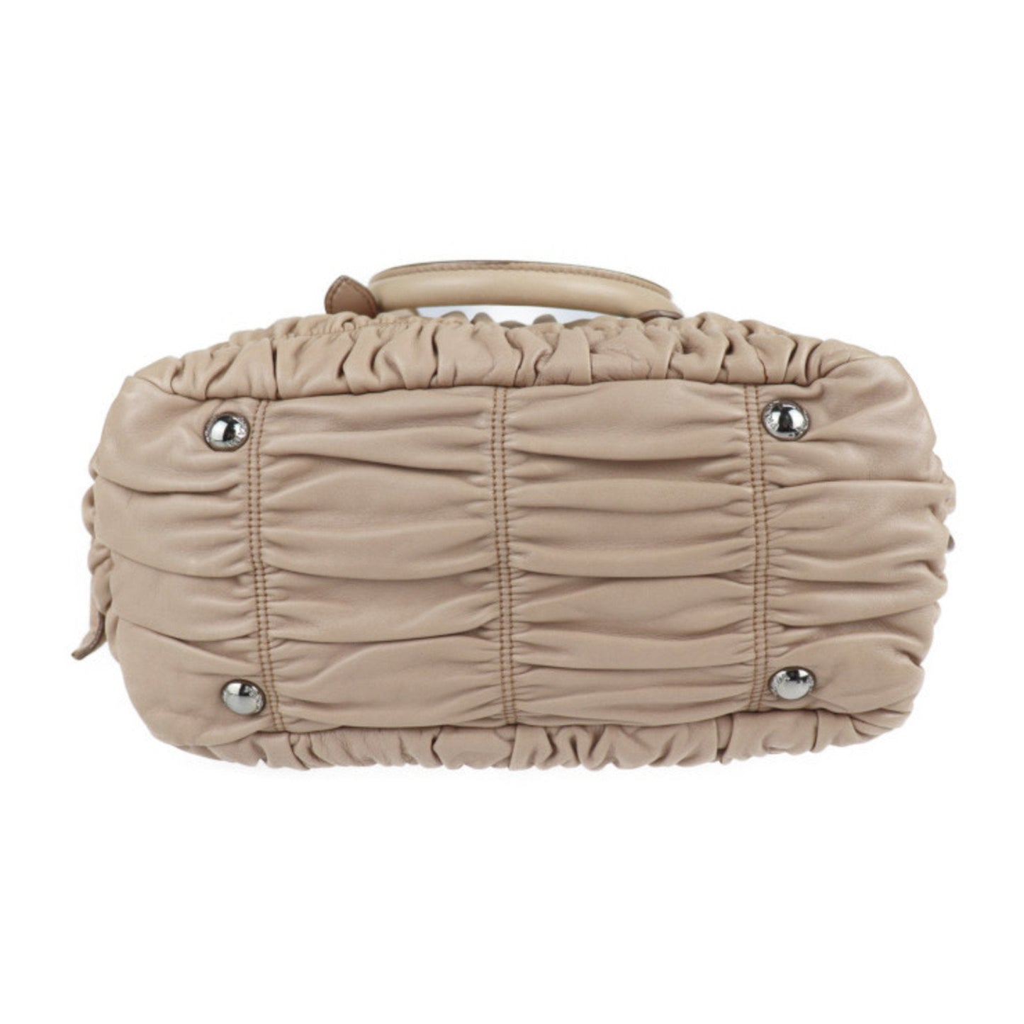 Prada handBag nappa leather CAMMEO beige 2WAY shoulder Bag tote gather
