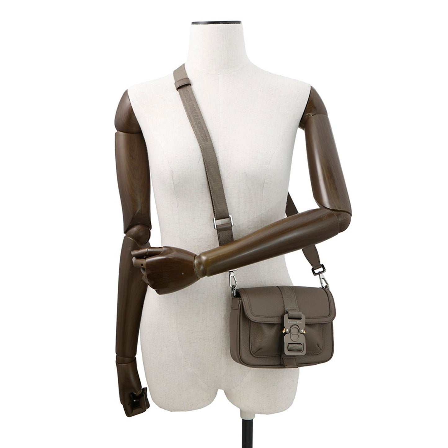 Christian Dior Olive Leather Shoulder Bag ()