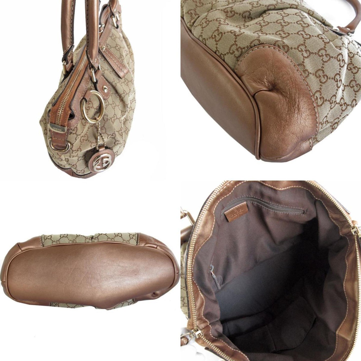 Gucci Leather Canvas Shoulder Bag