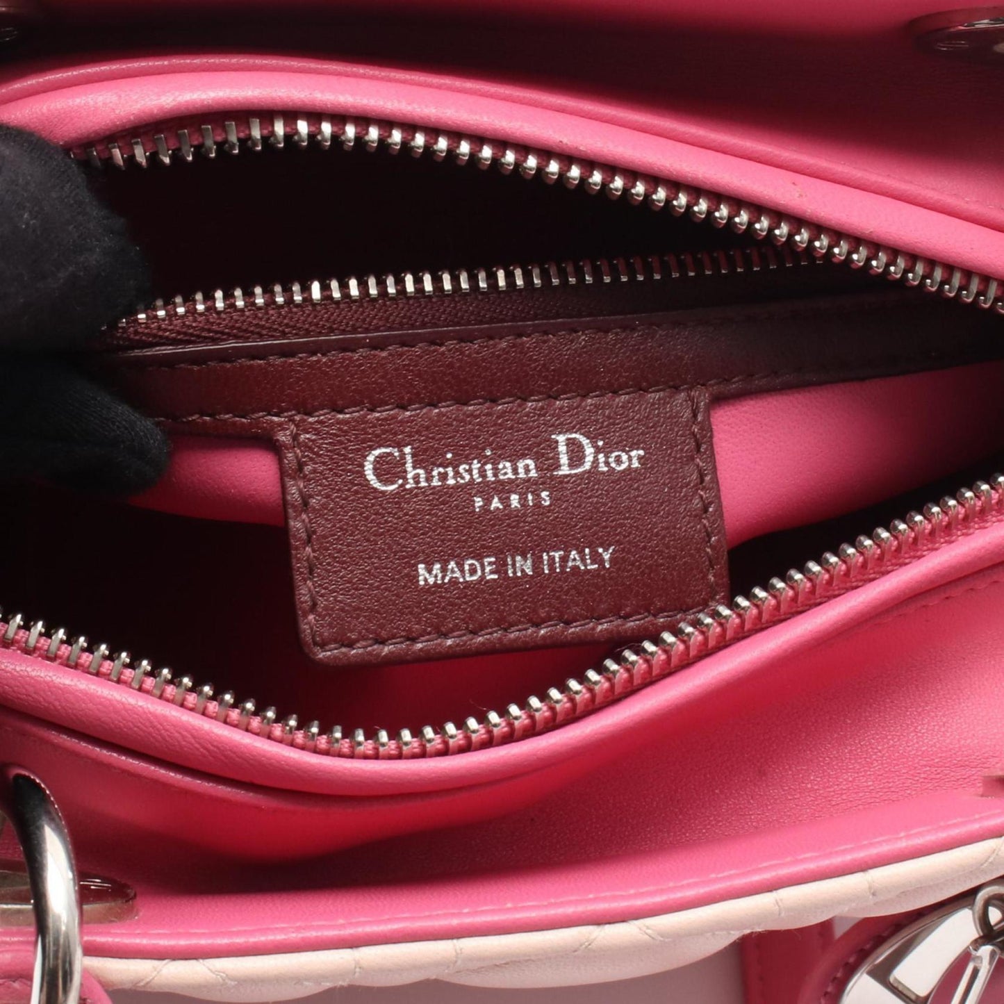 Christian Dior Bordeaux Pink Leather Handbag ()
