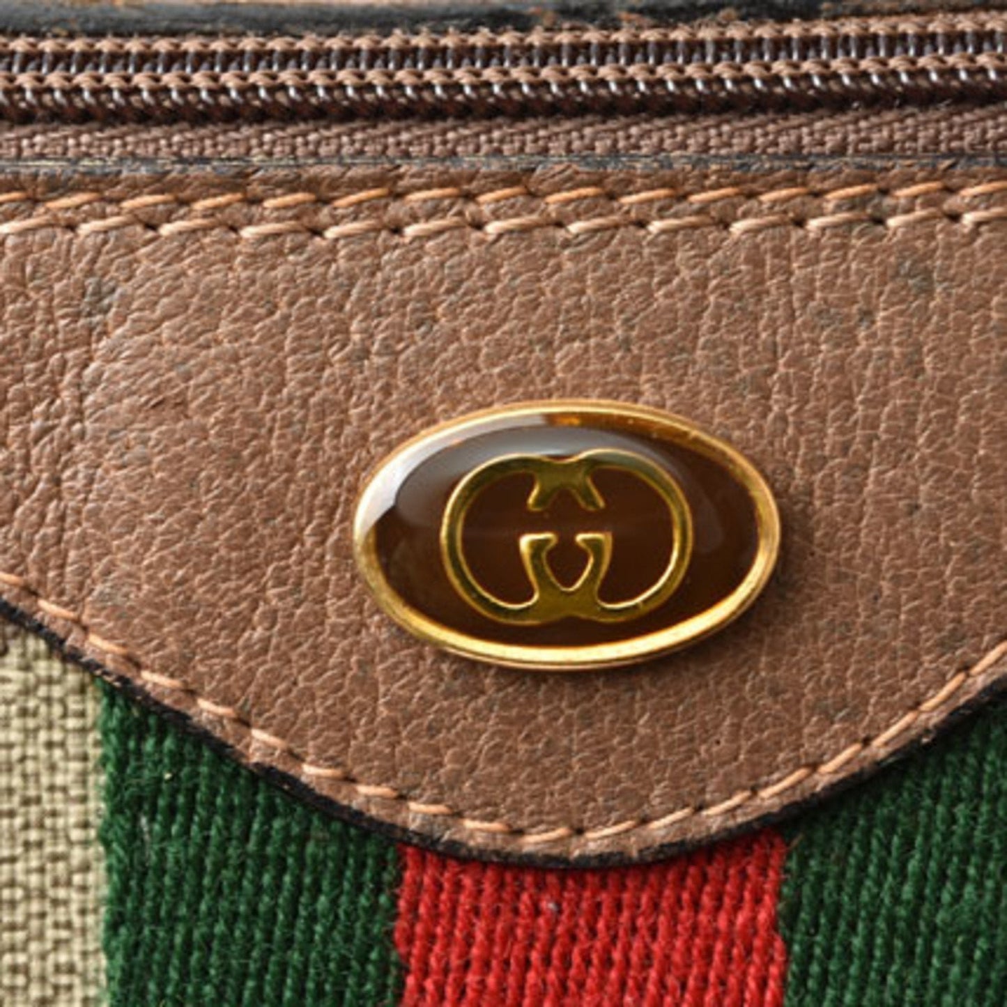 Gucci Lou Leather Canvas Handbag