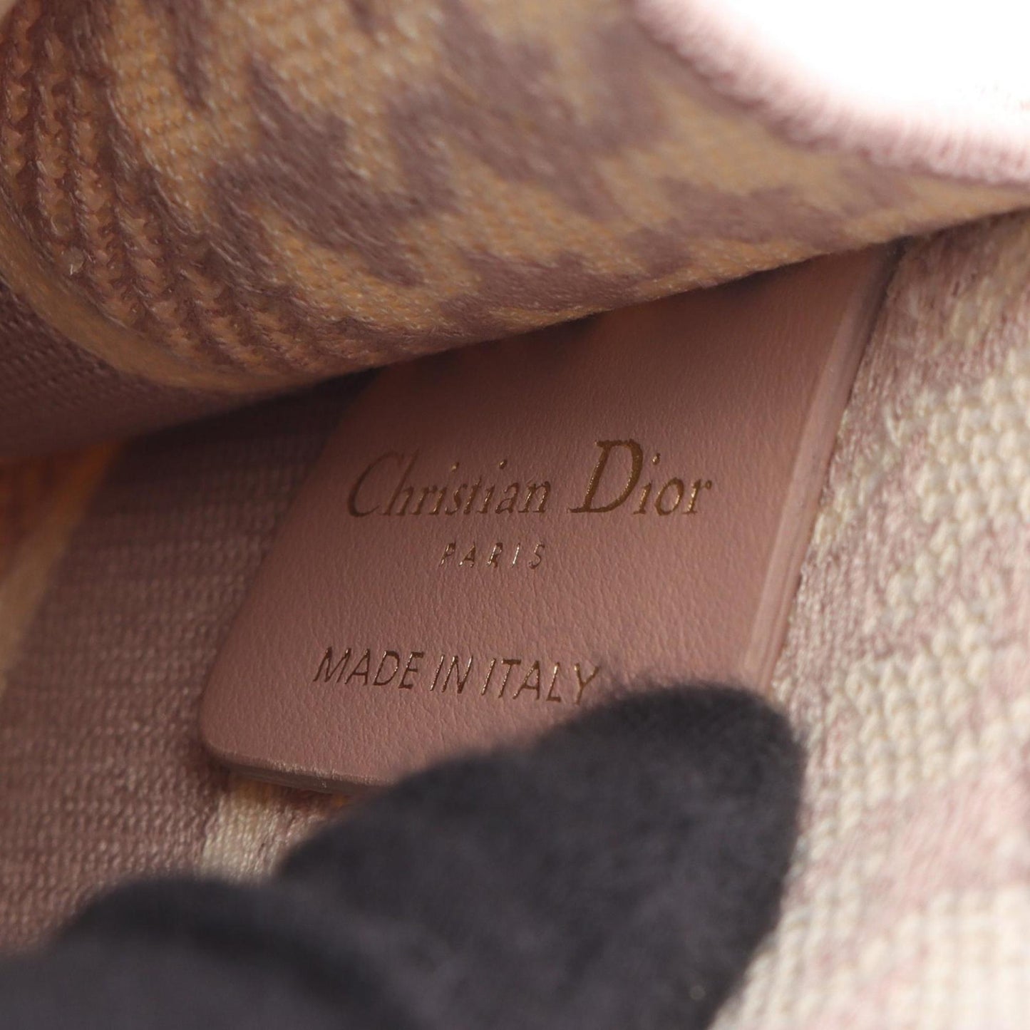 Christian Dior Pink White Canvas Handbag Tote Bag ()