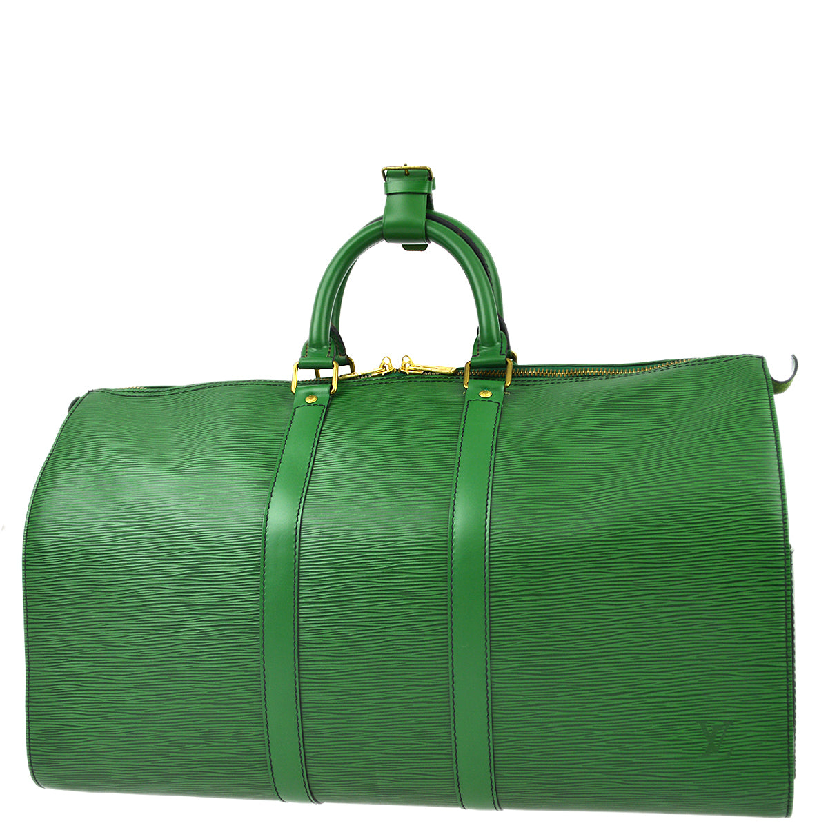 Louis Vuitton Green Epi Keepall 45 Travel Duffle Handbag M42974