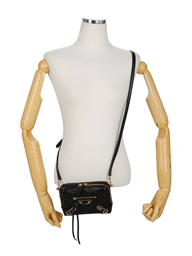Luxury Balenciaga Trending 2026 Metal Reporter Mini Cross Bag Black