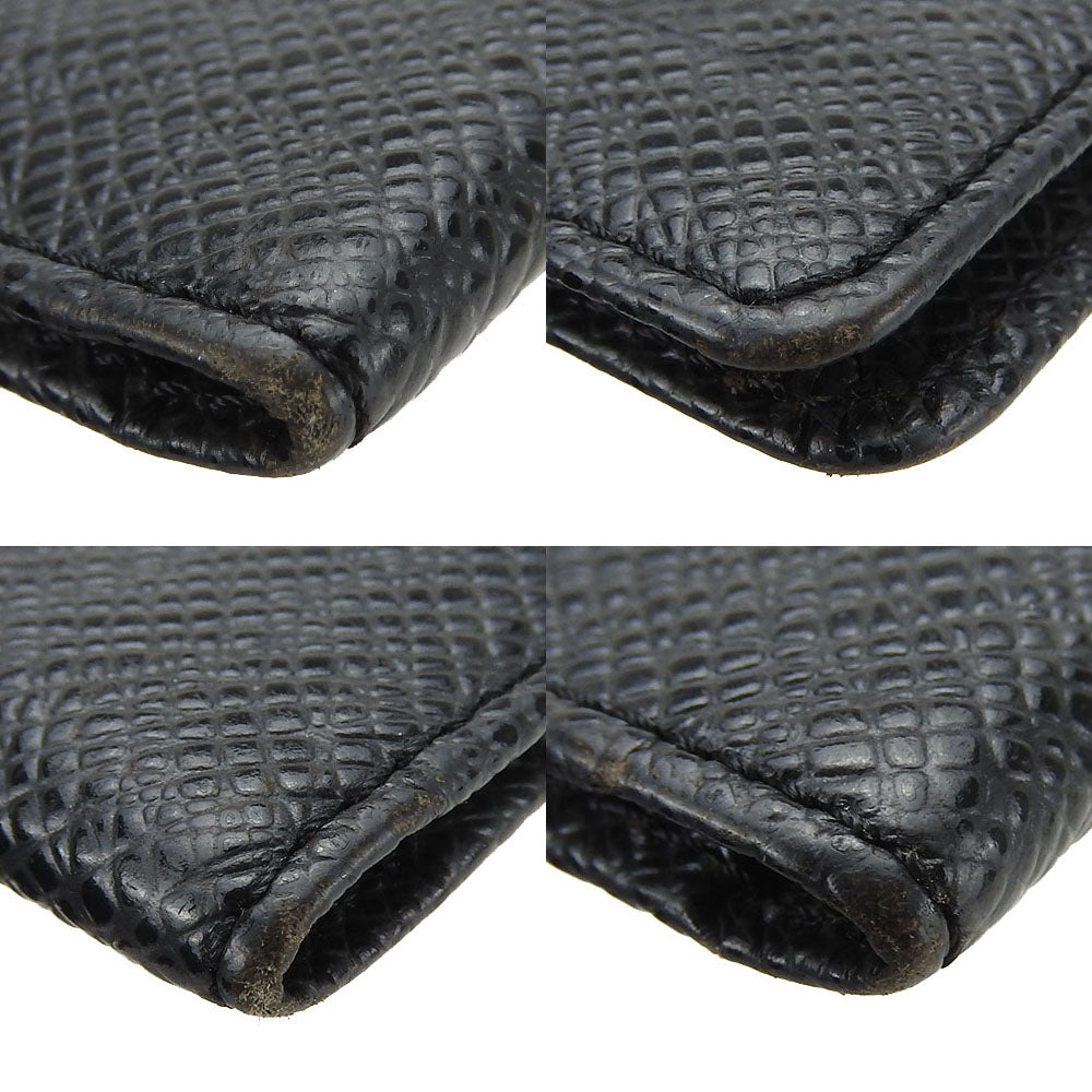 LOUIS VUITTON Card Case Taiga black mens