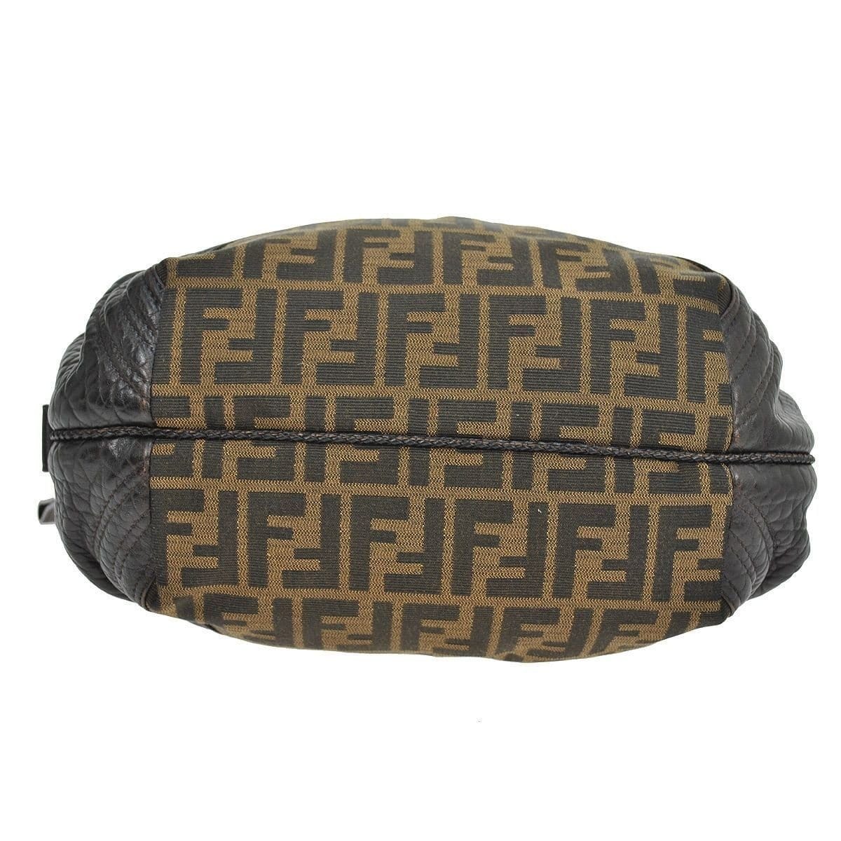 FENDI Forever Beige Monogram Canvas Hobo Bag