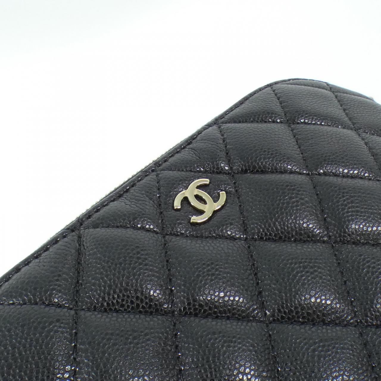 Chanel Timeless Classic Caviar Skin Chain Clutch