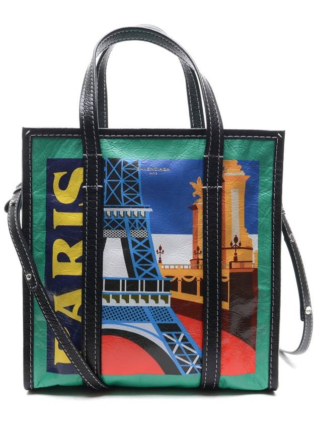 Luxury Balenciaga Trending 2026 Bazar Paris Graphic Tote Bag Green