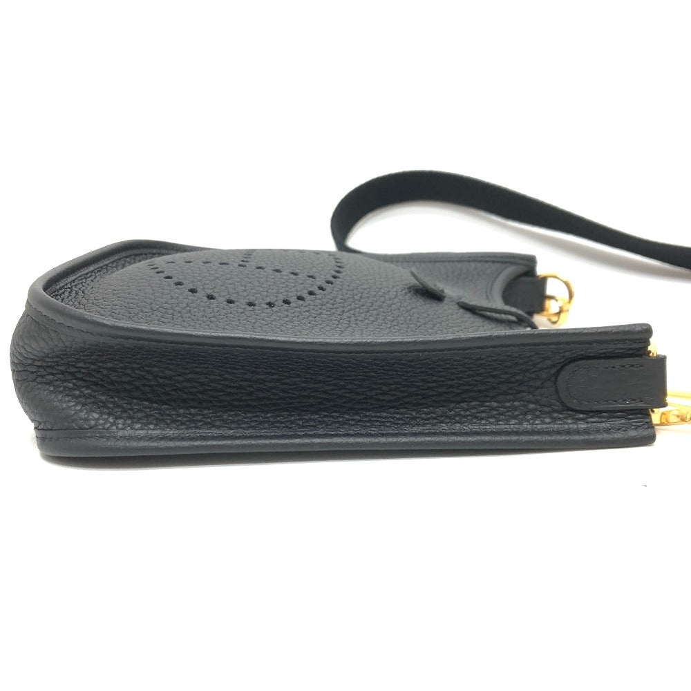 HERMES Shoulder Bag Taurillon Clemence black Evelyn TPM Amazone