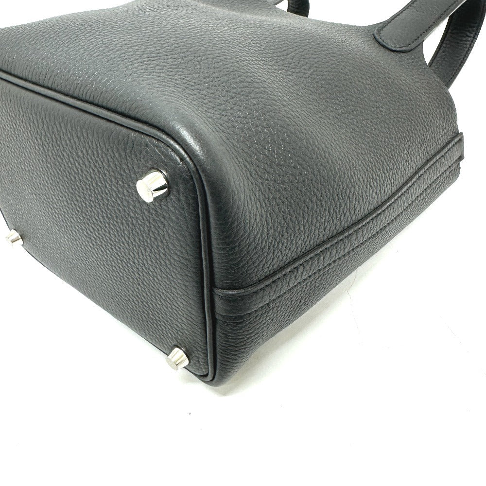 HERMES Handbag Taurillon Clemence black Picotan Lock PM Women