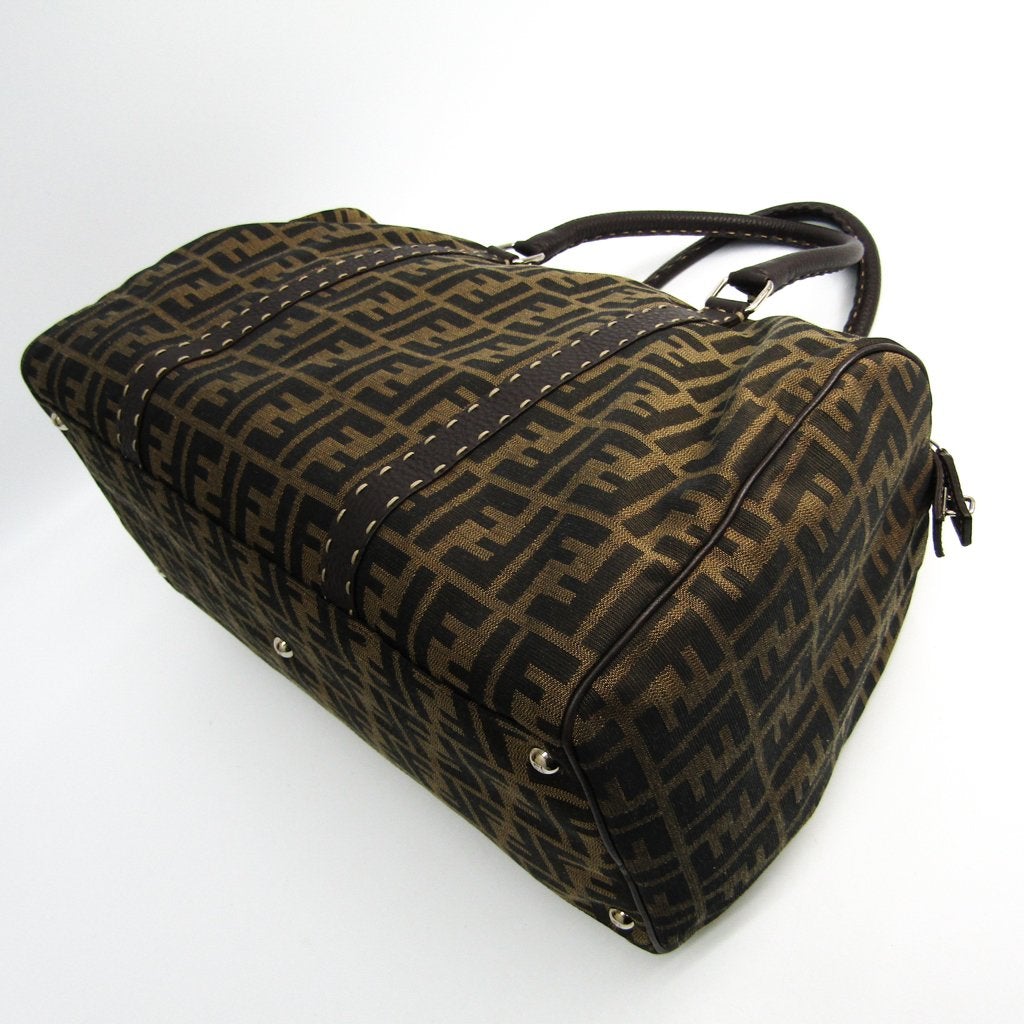 Fendi Brown Zucca Boston Bag