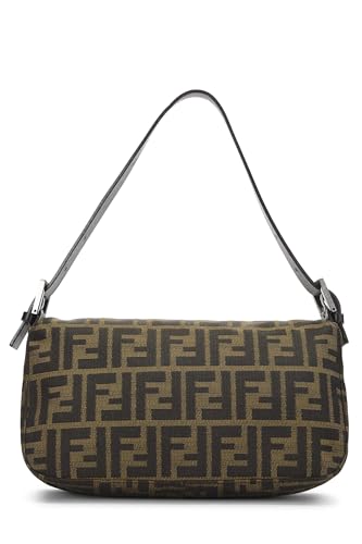 Fendi, Brown Zucca Canvas Shoulder Bag, Brown