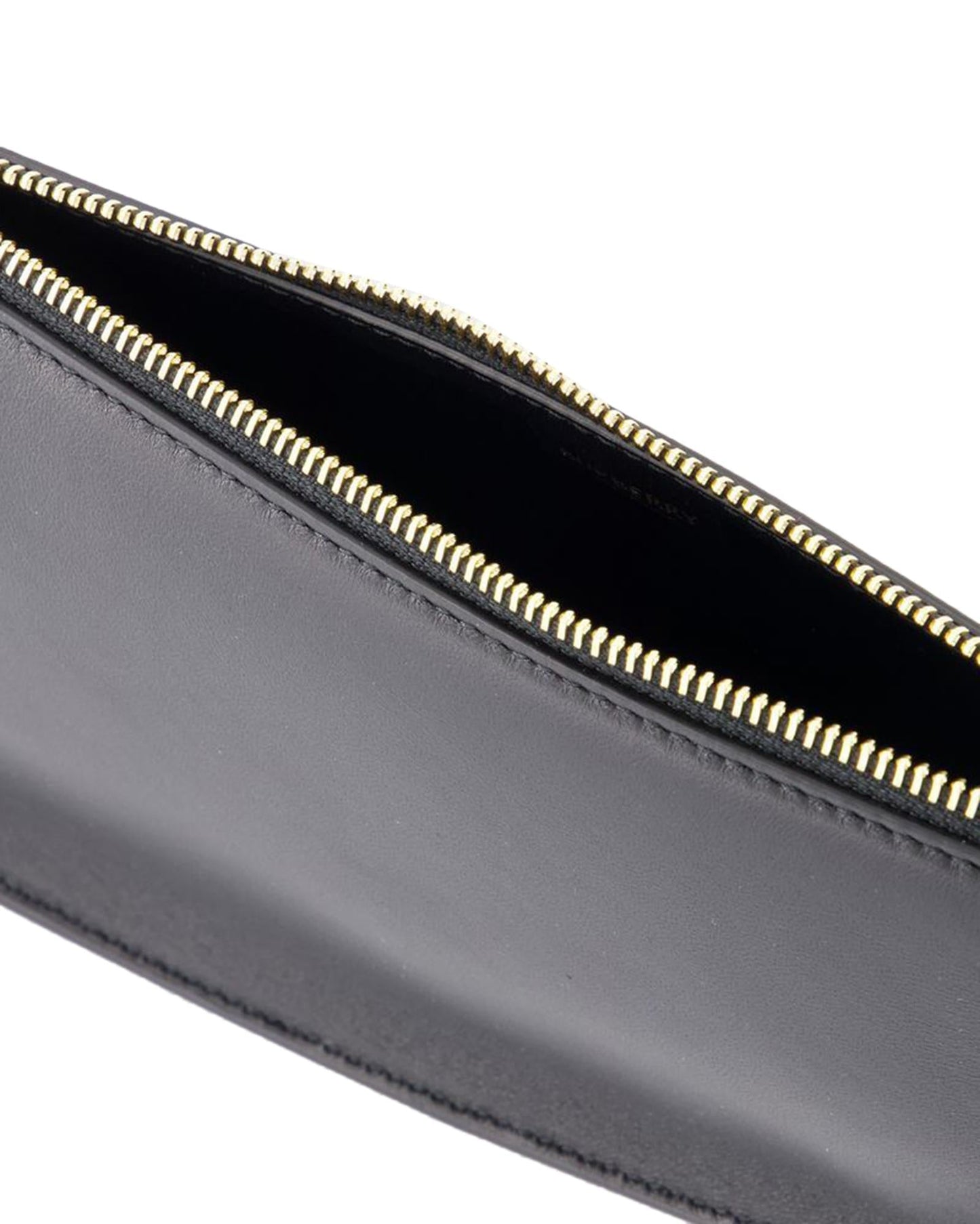 Burberry Curved Leather Shoulder Bag with Bell Detail Women Black